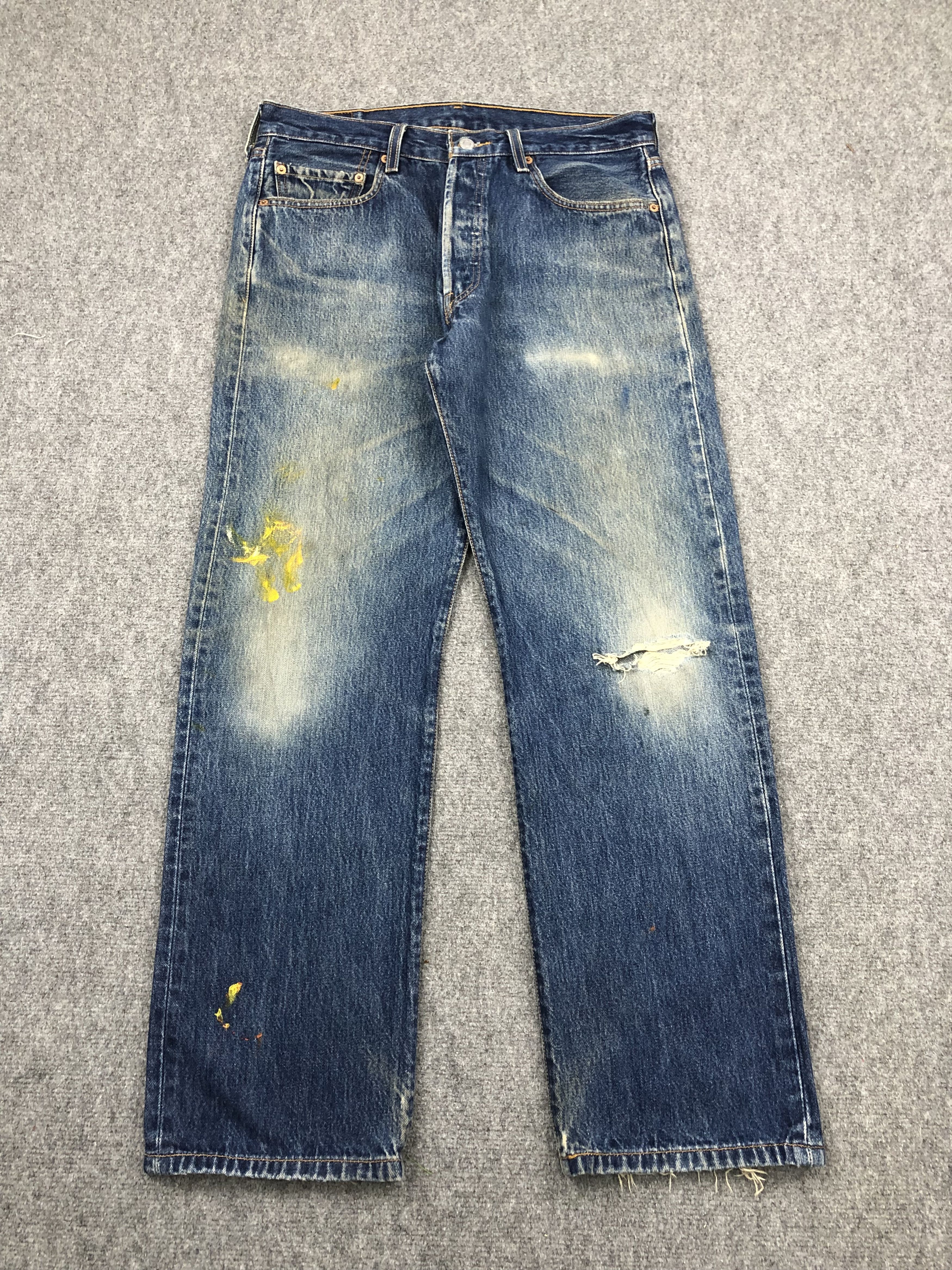 Vintage Distressed Levis 501 Faded Blue Jeans DP1340