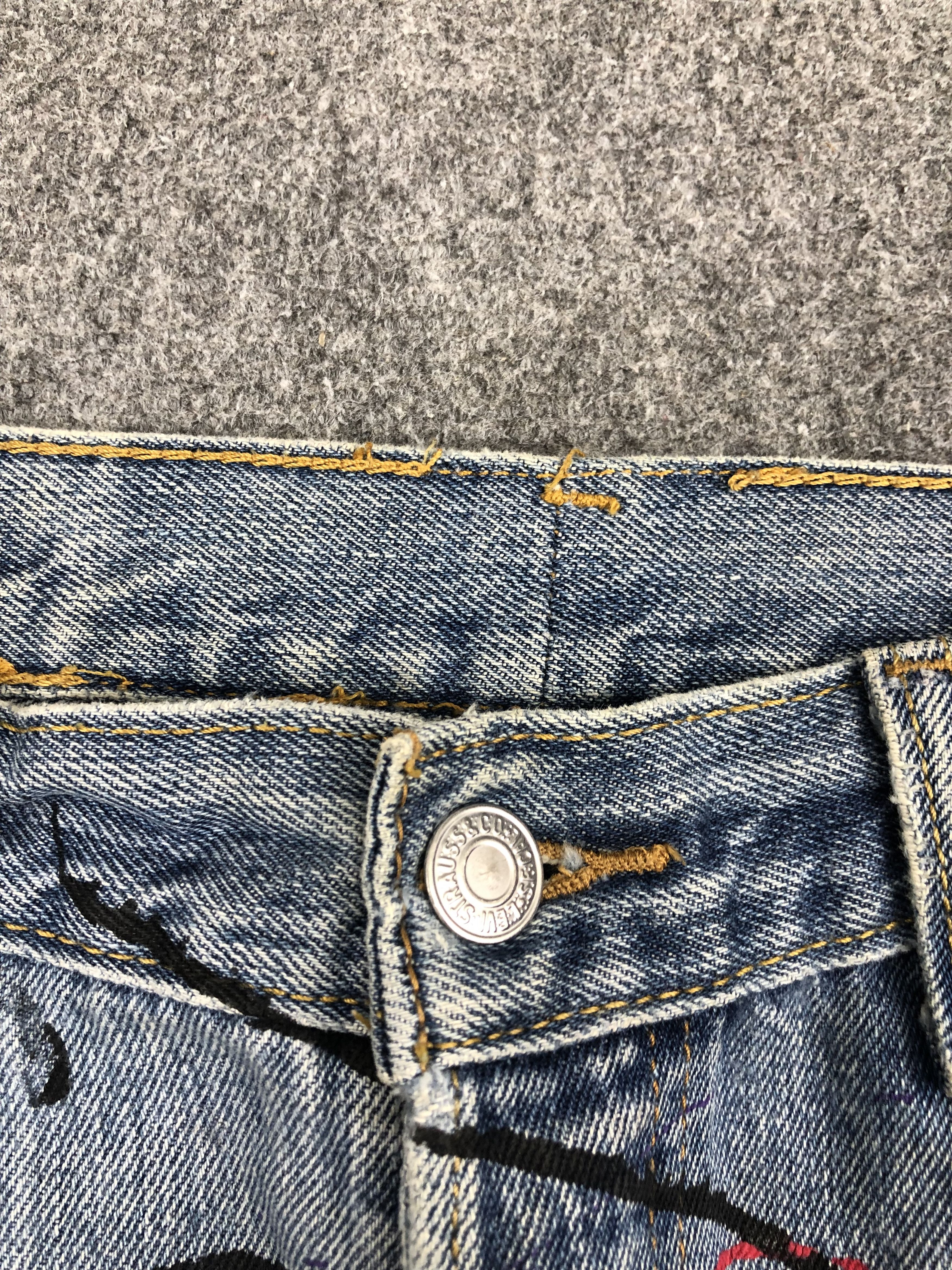 Levi's Vintage Levis 501 Splatter Paint Faded Blue Jeans DP1349 Size US 30 / EU 46 - 11 Thumbnail