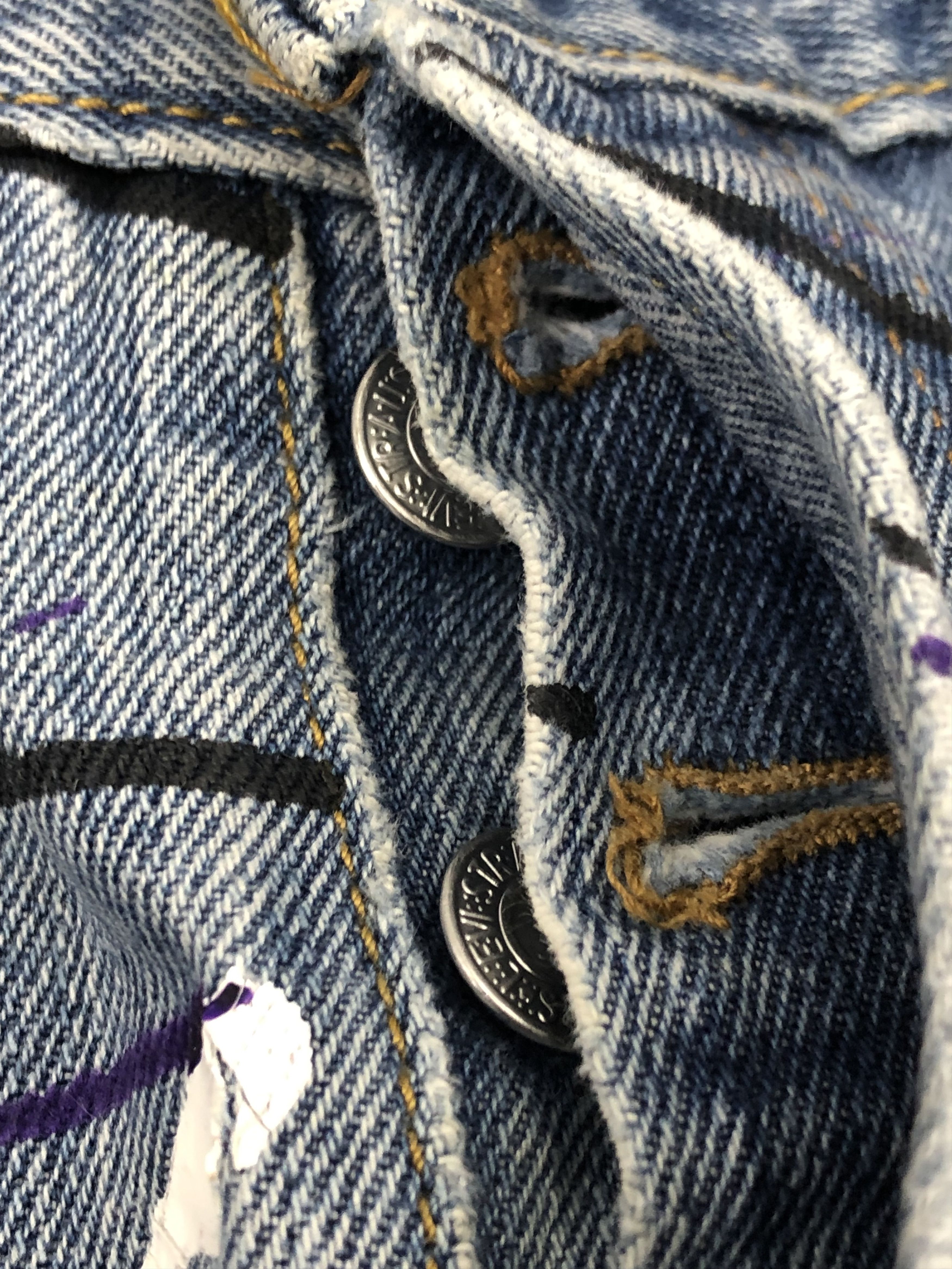 Levi's Vintage Levis 501 Splatter Paint Faded Blue Jeans DP1349 Size US 30 / EU 46 - 12 Thumbnail