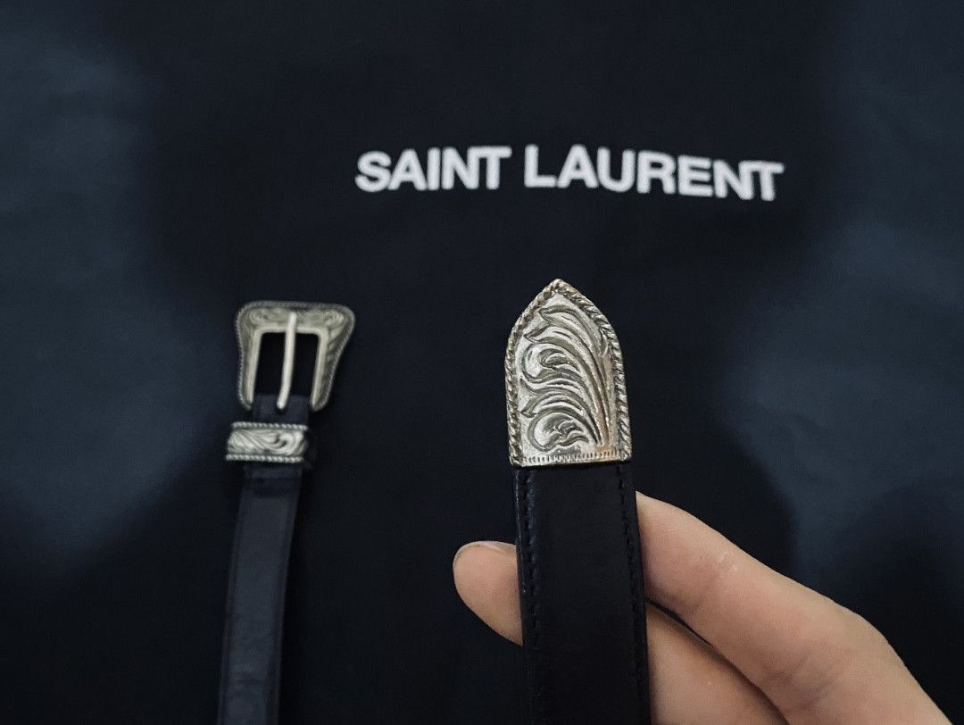 Saint Laurent Paris Saint Laurent Carved belt Size 28 - 2 Thumbnail