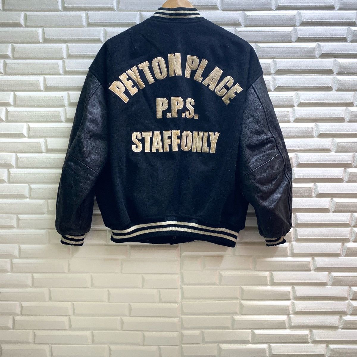 Peyton Place Sports Embroidery Wool leather Varsity
