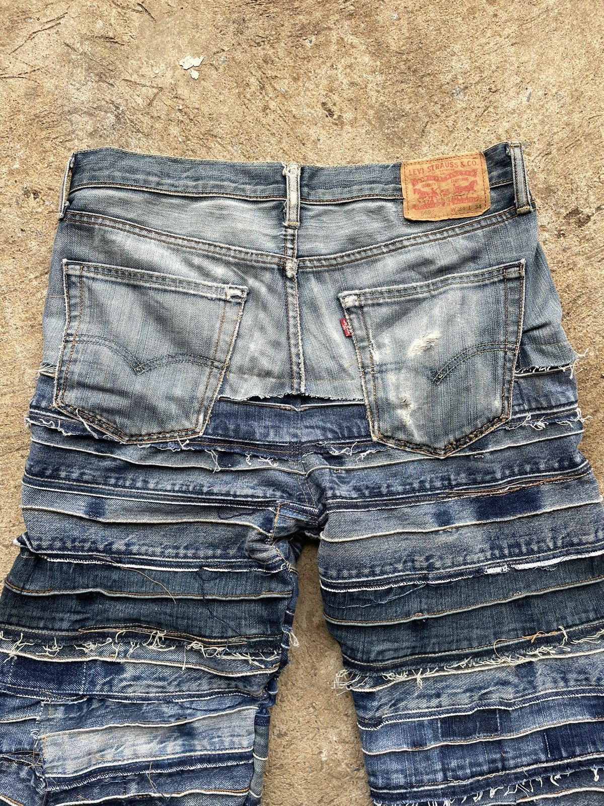 Designer × Handmade × Levi's Levi’s Patchwork Custom Denim Jeans Size US 34 / EU 50 - 8 Thumbnail