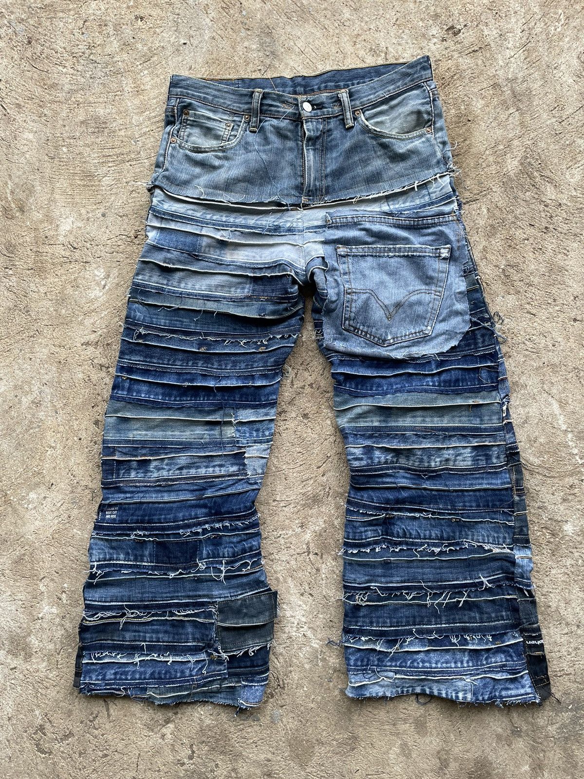 Designer × Handmade × Levi's Levi’s Patchwork Custom Denim Jeans Size US 34 / EU 50 - 4 Thumbnail