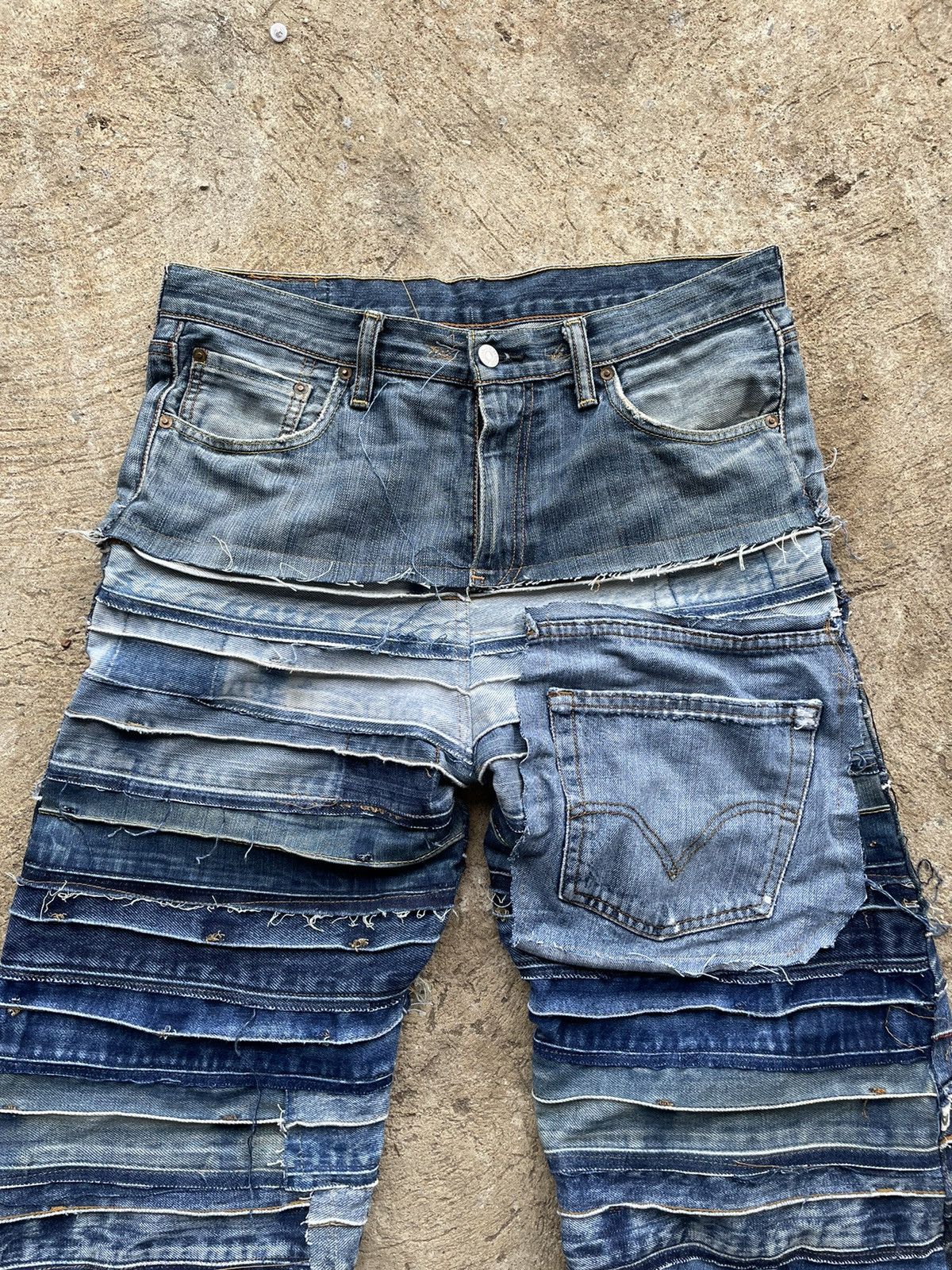 Designer × Handmade × Levi's Levi’s Patchwork Custom Denim Jeans Size US 34 / EU 50 - 5 Thumbnail