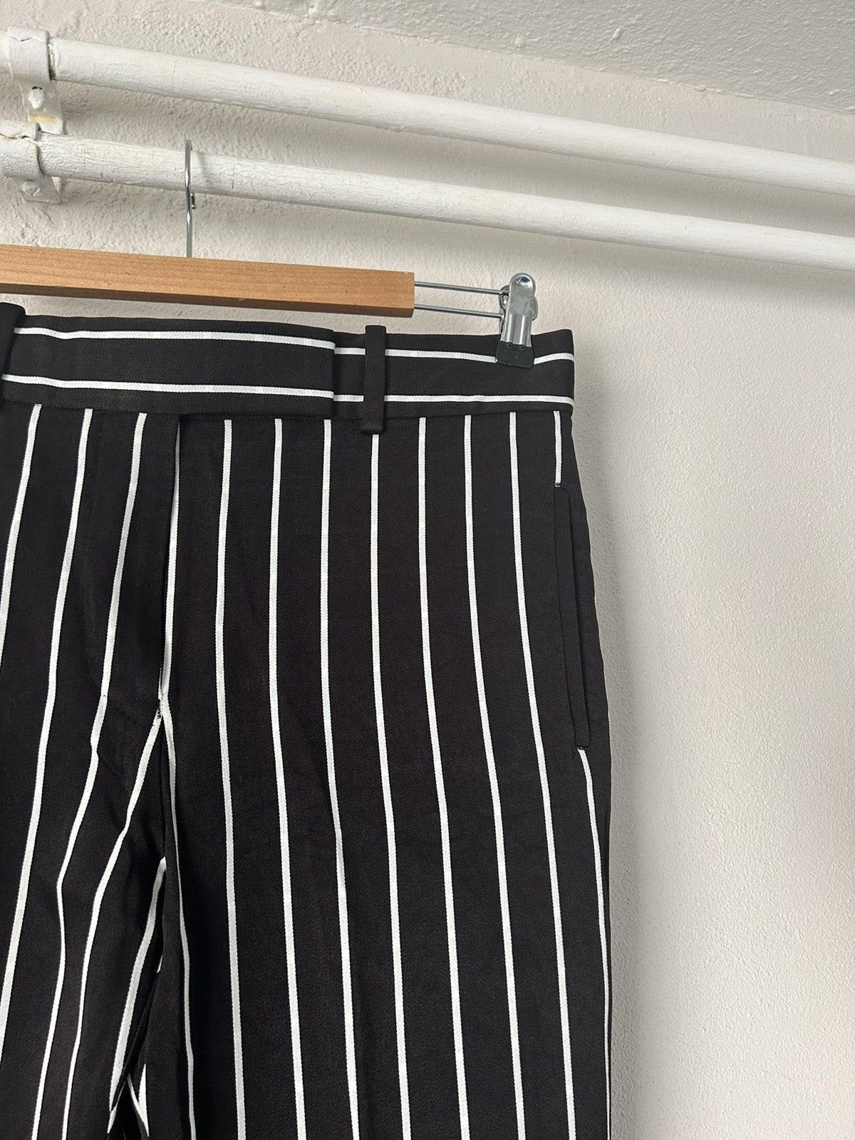 Haider Ackermann Black/White Striped Viscose Pants Size US 32 / EU 48 - 3 Thumbnail