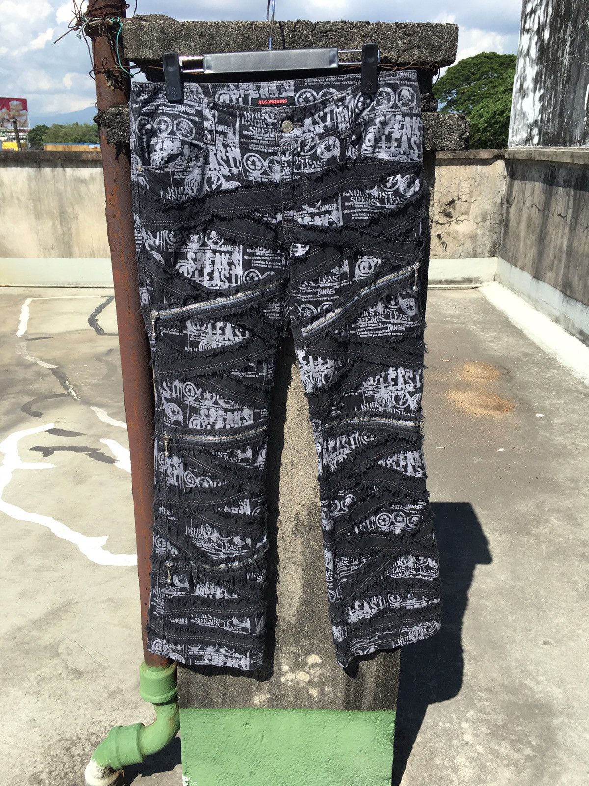 image of Seditionaries Algonquins Patch Printed Pants in Black, Men's (Size 31)