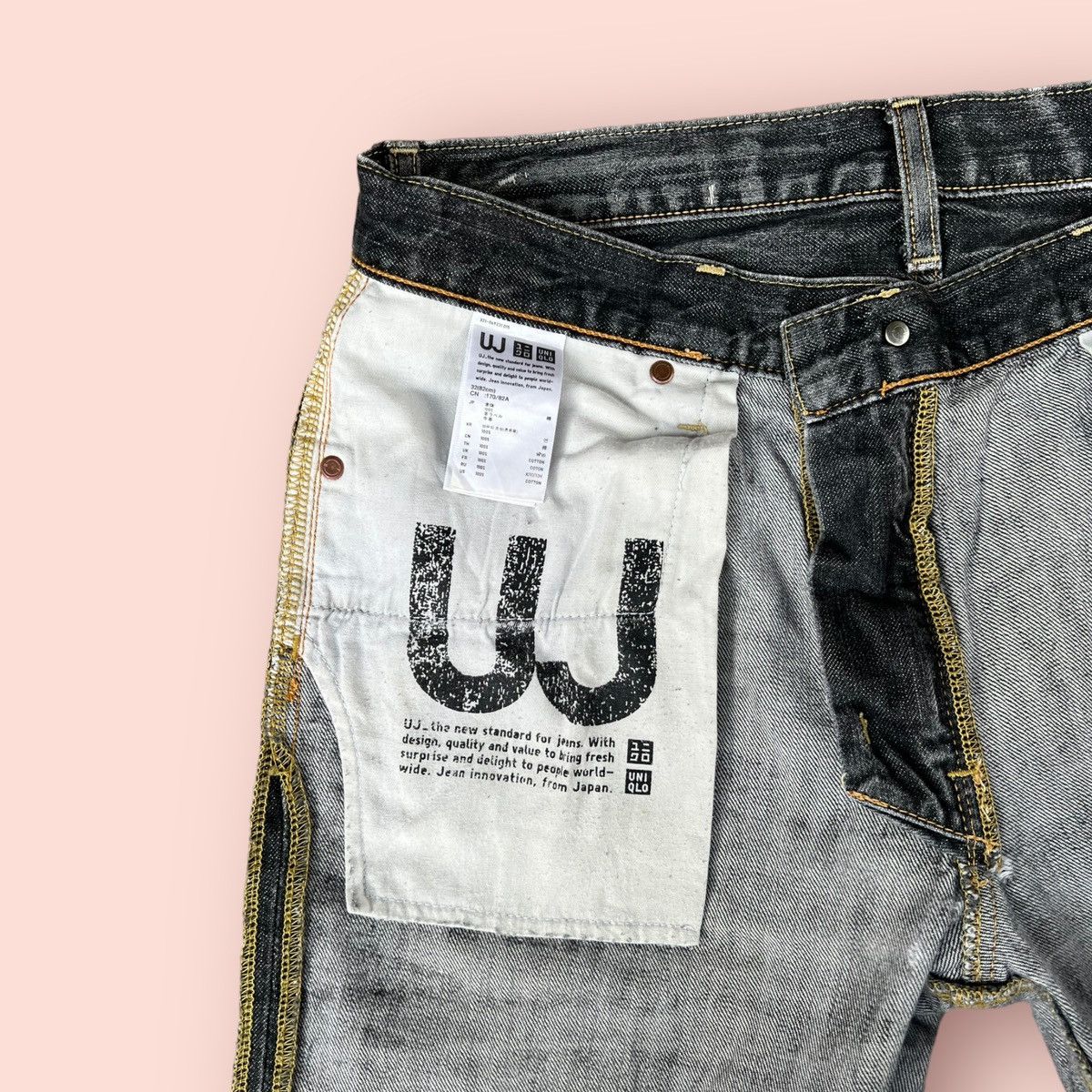 Jun Takahashi VINTAGE DISTRESSED UNIQLO UJ JUN TAKAHASHI JEANS Size US 31 - 21 Thumbnail