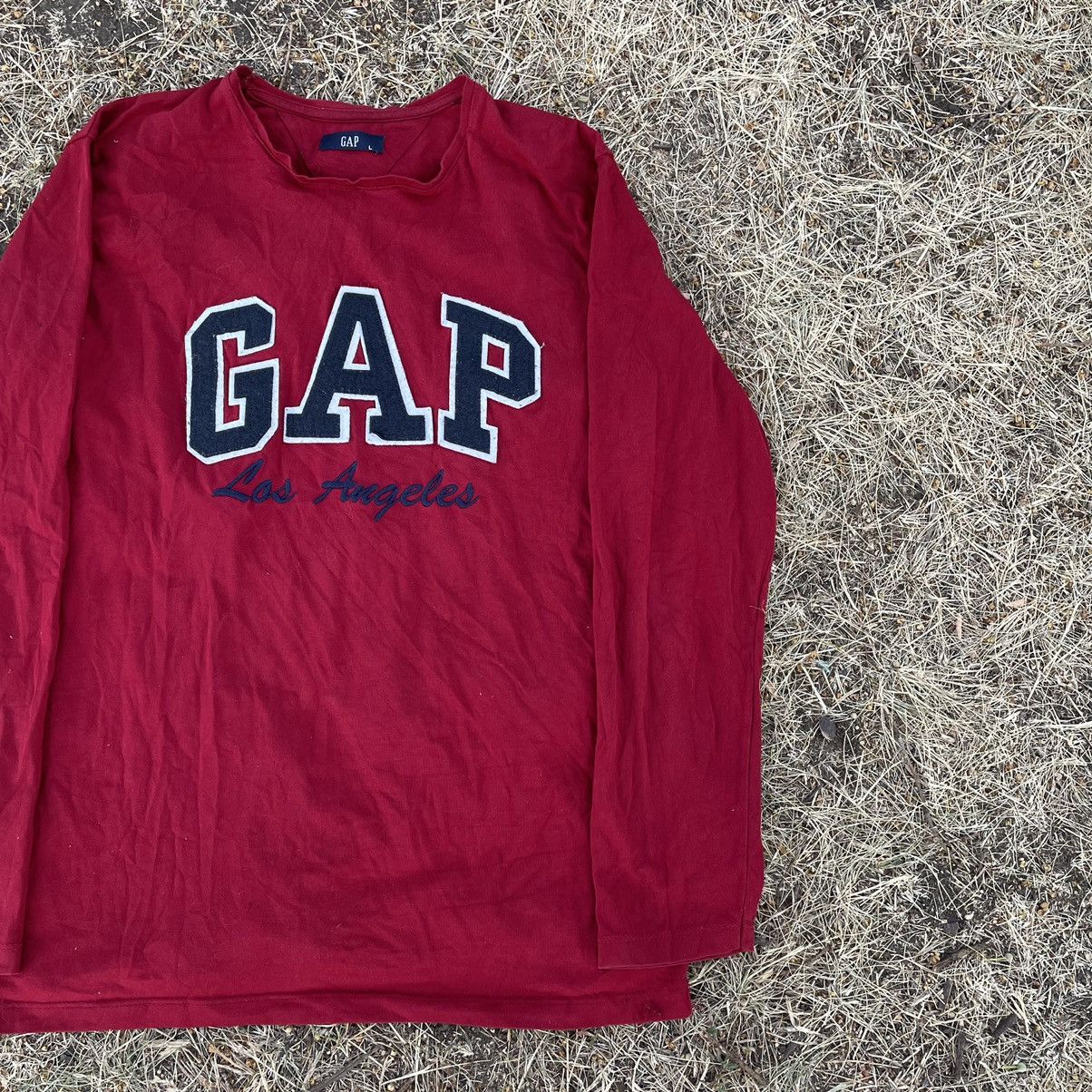Vintage Vintage Y2K Gap Logo Longsleeve Burgundy Streetwear Washed L Size US L / EU 52-54 / 3 - 2 Thumbnail
