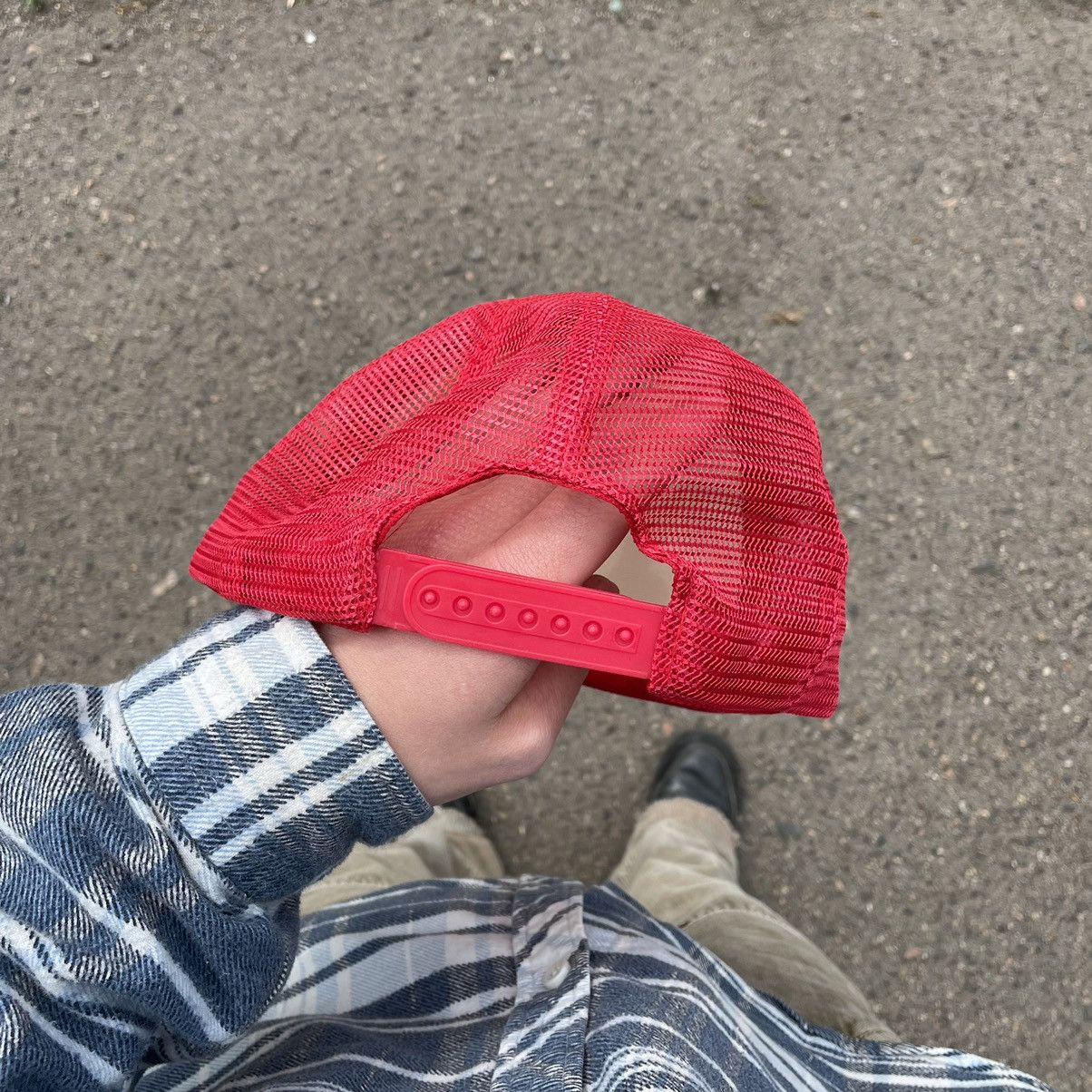Vintage Vintage 90s Red White Trucker Hat Streetwear Skate Logo OS Size ONE SIZE - 3 Thumbnail
