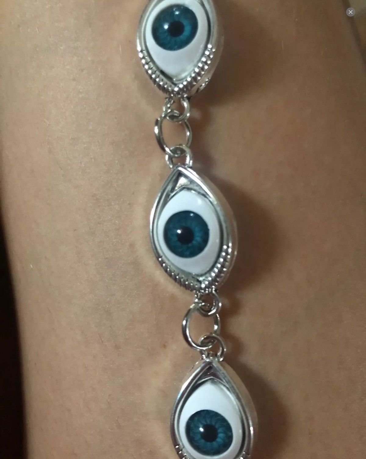 Other Art Trippy Evil Eye Ball Chain Silver Necklace Size ONE SIZE - 4 Thumbnail