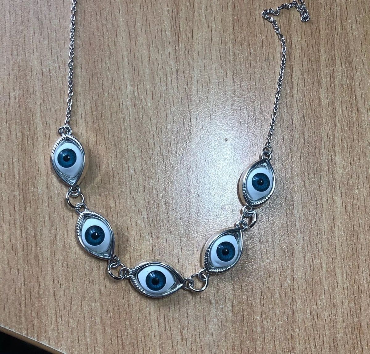 Other Art Trippy Evil Eye Ball Chain Silver Necklace Size ONE SIZE - 3 Thumbnail