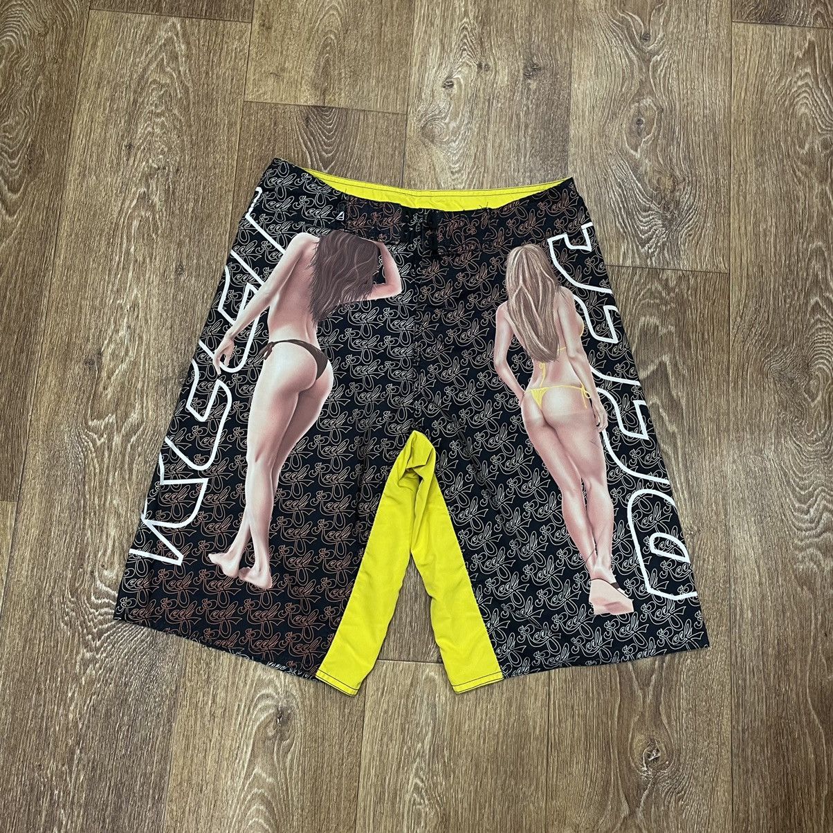 Vintage Y2K Bebe Graphic Baggy Shorts Streetwear Skate Black 31 Size US 31 - 2 Thumbnail