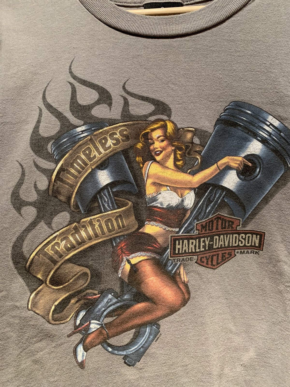 Harley Davidson *RARE* Harley Davidson Pinup USA-Made Long Sleeve Shirt - L Size US L / EU 52-54 / 3 - 3 Thumbnail