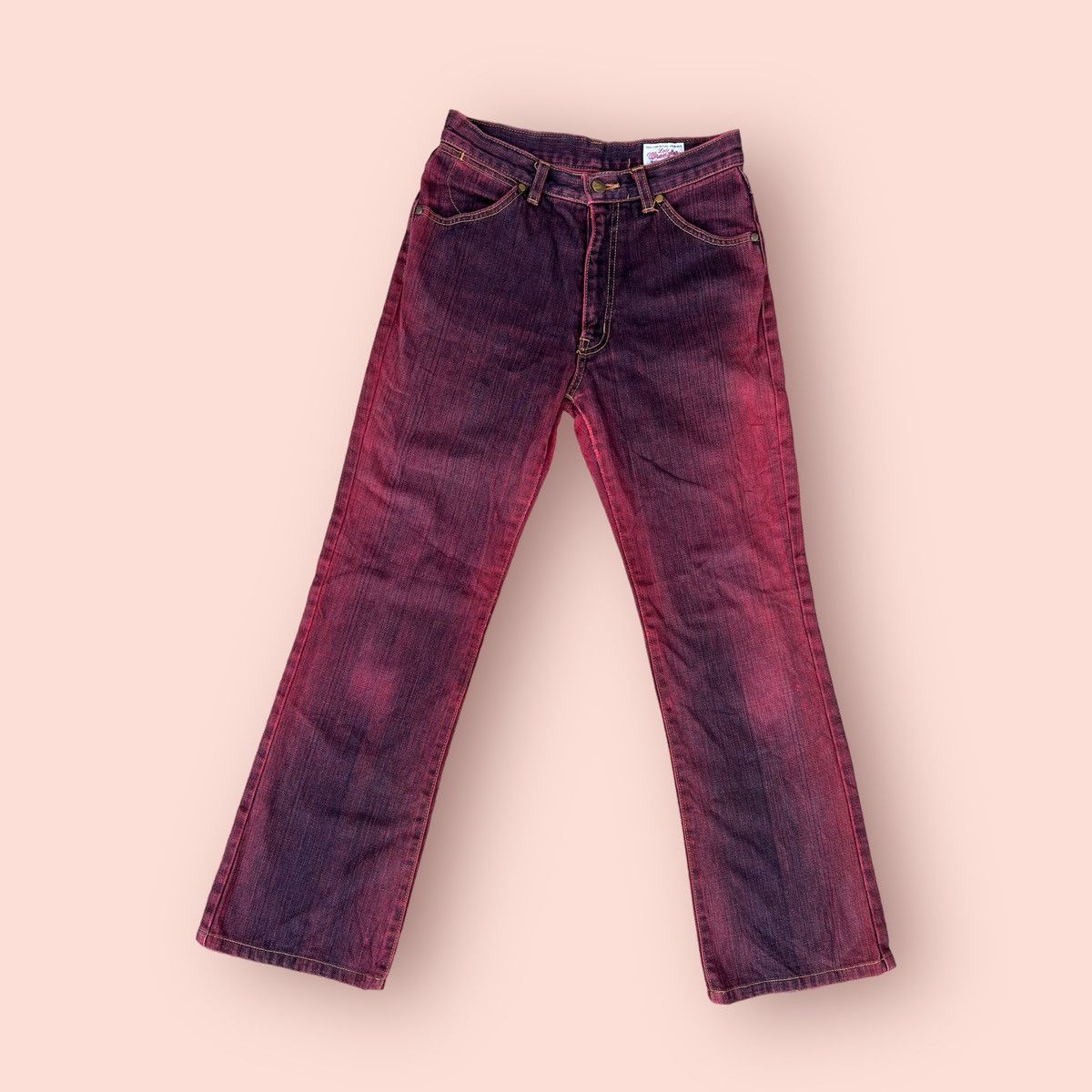 Japanese Brand × Vintage × Wrangler FLARED VINTAGE WRANGLER WASHED RED DENIM Size US 27 - 8 Thumbnail