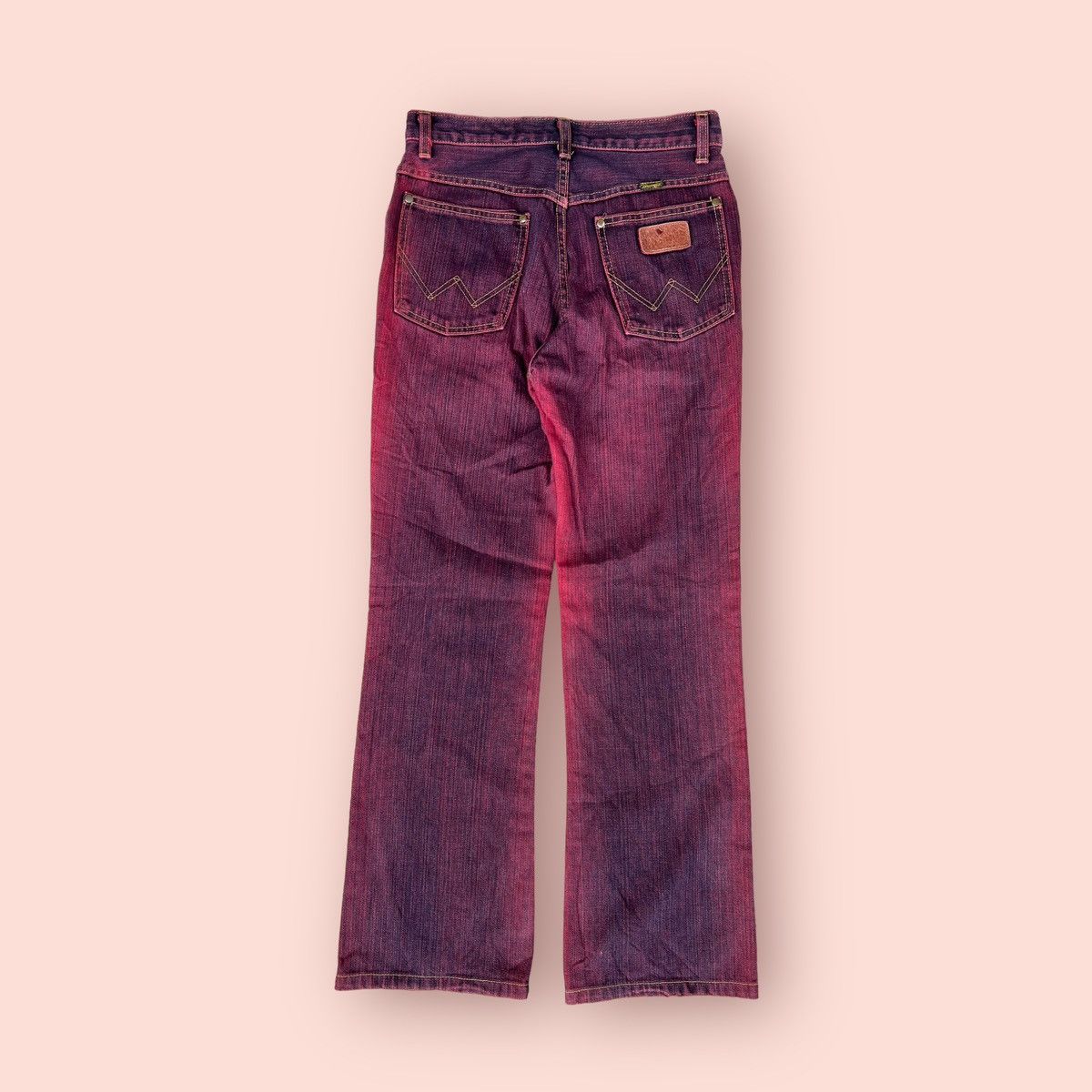 Japanese Brand × Vintage × Wrangler FLARED VINTAGE WRANGLER WASHED RED DENIM Size US 27 - 18 Thumbnail