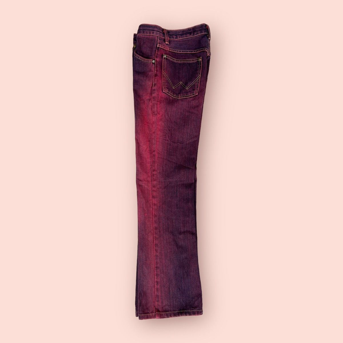 Japanese Brand × Vintage × Wrangler FLARED VINTAGE WRANGLER WASHED RED DENIM Size US 27 - 5 Thumbnail