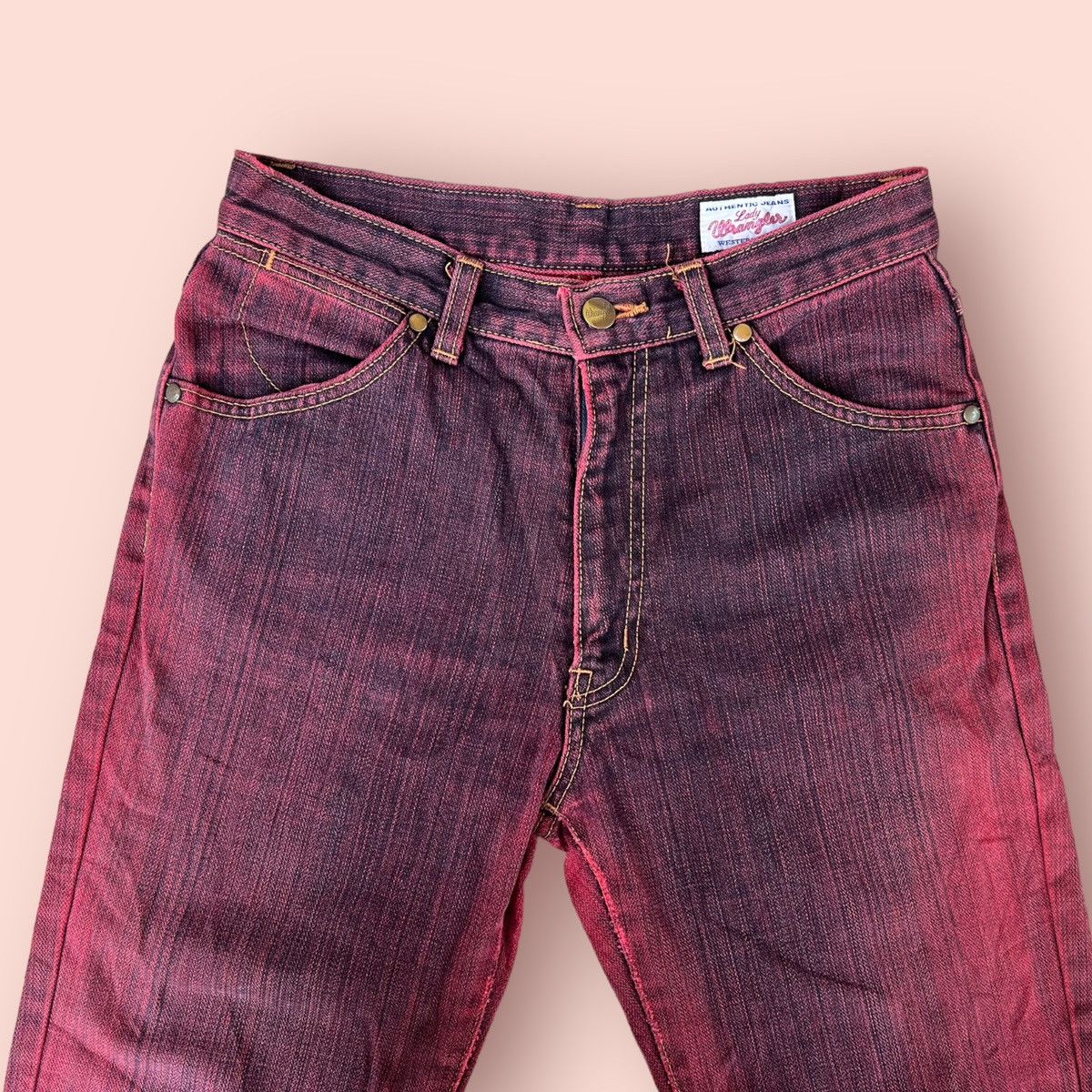 Japanese Brand × Vintage × Wrangler FLARED VINTAGE WRANGLER WASHED RED DENIM Size US 27 - 10 Thumbnail