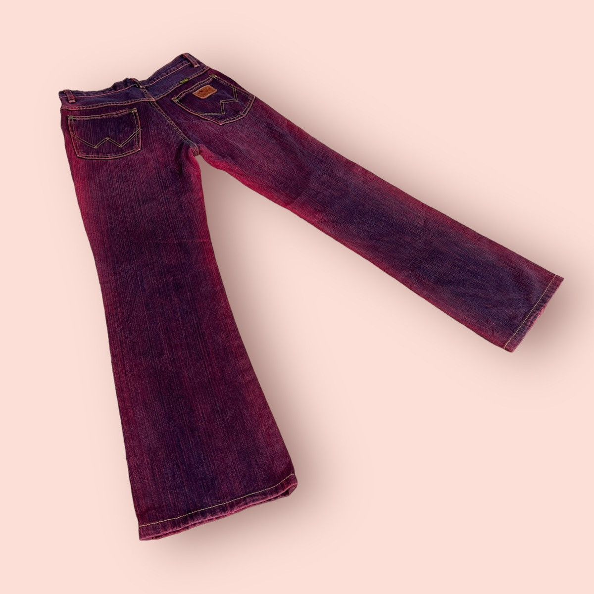 Japanese Brand × Vintage × Wrangler FLARED VINTAGE WRANGLER WASHED RED DENIM Size US 27 - 17 Thumbnail