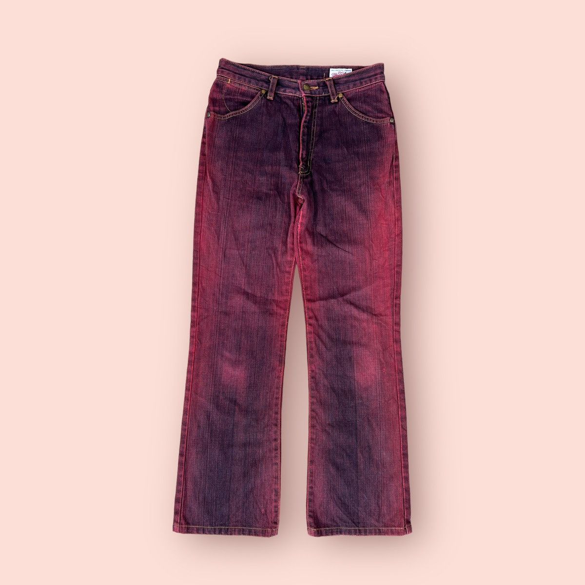 Japanese Brand × Vintage × Wrangler FLARED VINTAGE WRANGLER WASHED RED DENIM Size US 27 - 9 Thumbnail