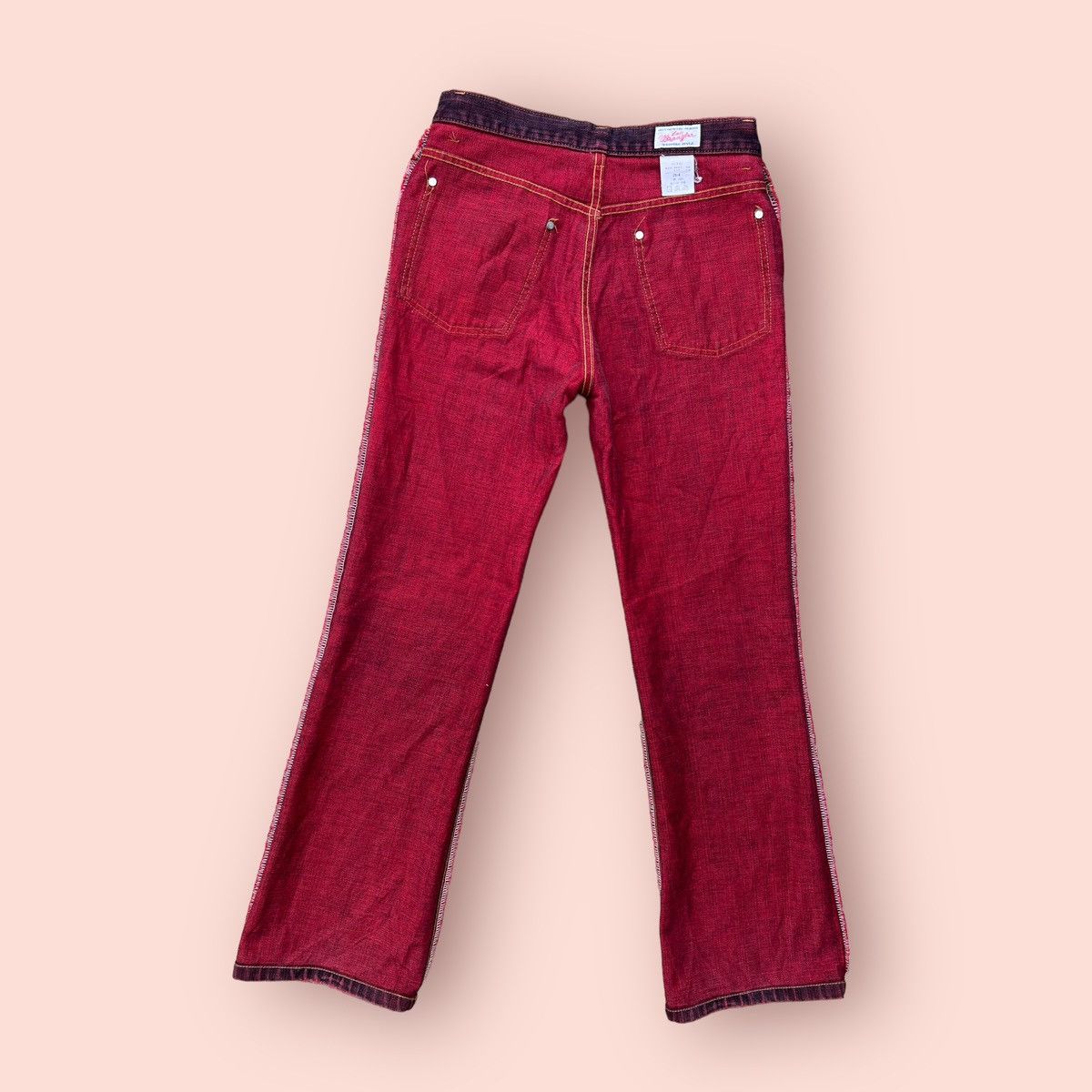 Japanese Brand × Vintage × Wrangler FLARED VINTAGE WRANGLER WASHED RED DENIM Size US 27 - 24 Thumbnail