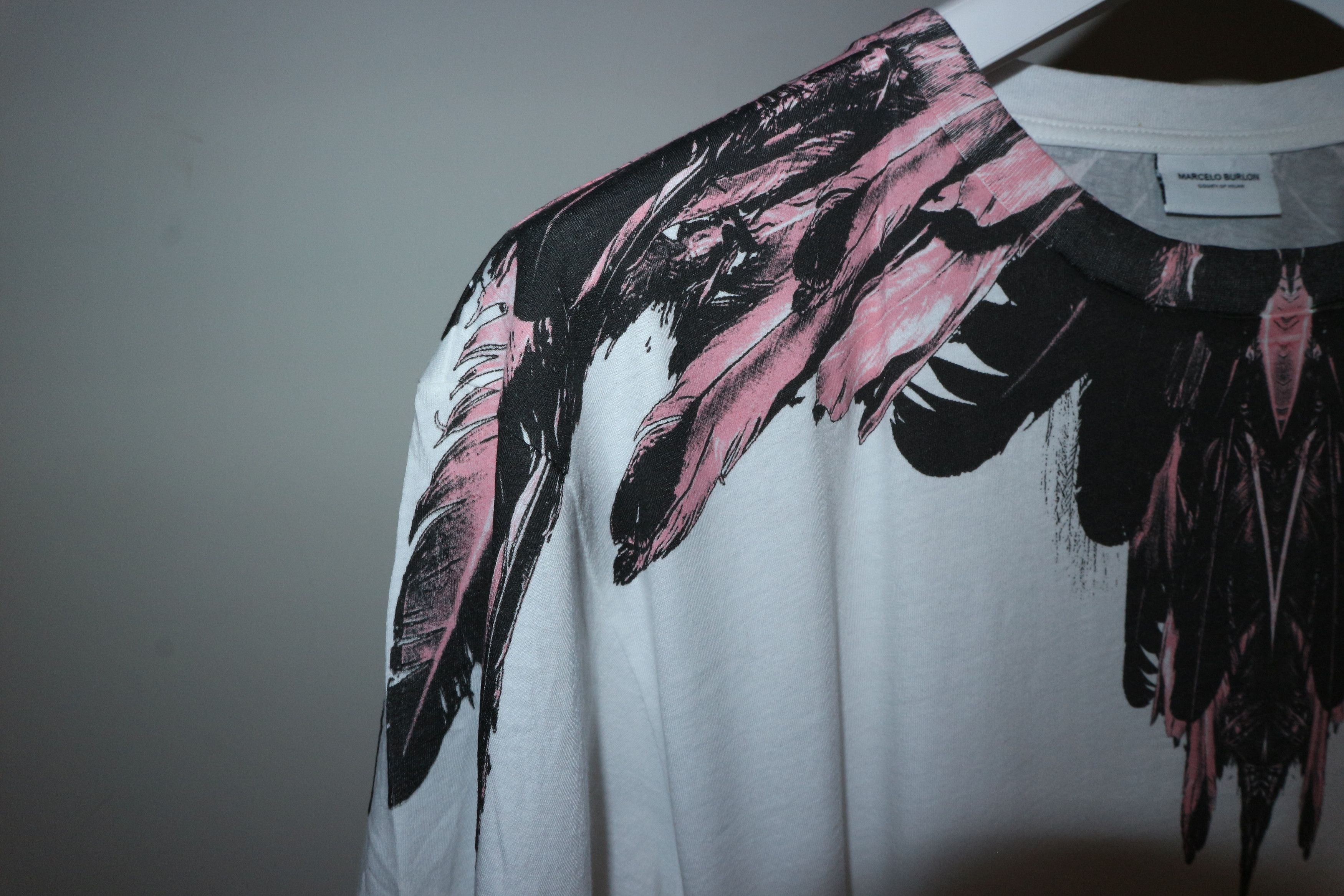 Marcelo Burlon Pink Alas print tshirt Size US XXS / EU 40 - 4 Thumbnail