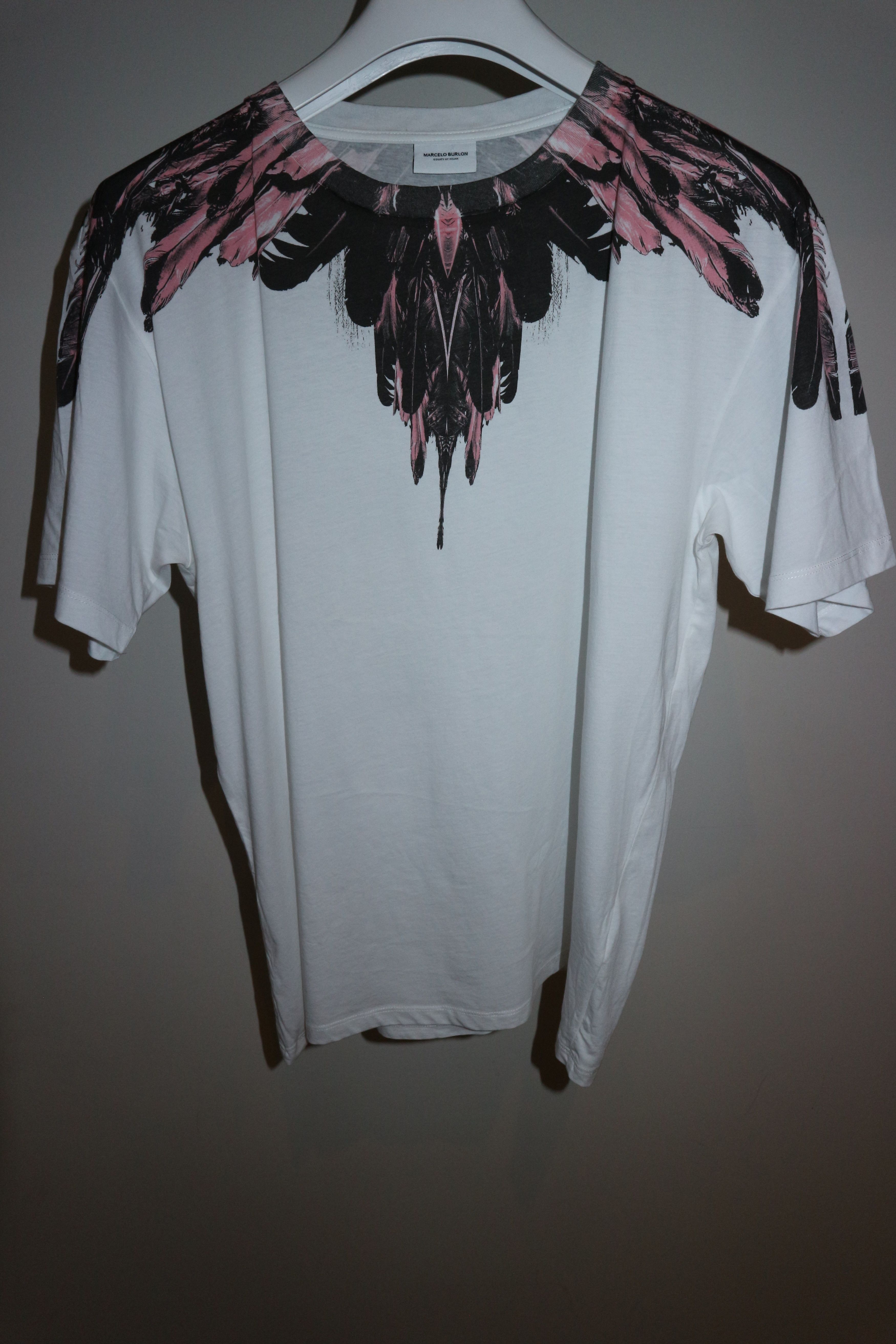 Marcelo Burlon Pink Alas print tshirt Size US XXS / EU 40 - 1 Thumbnail