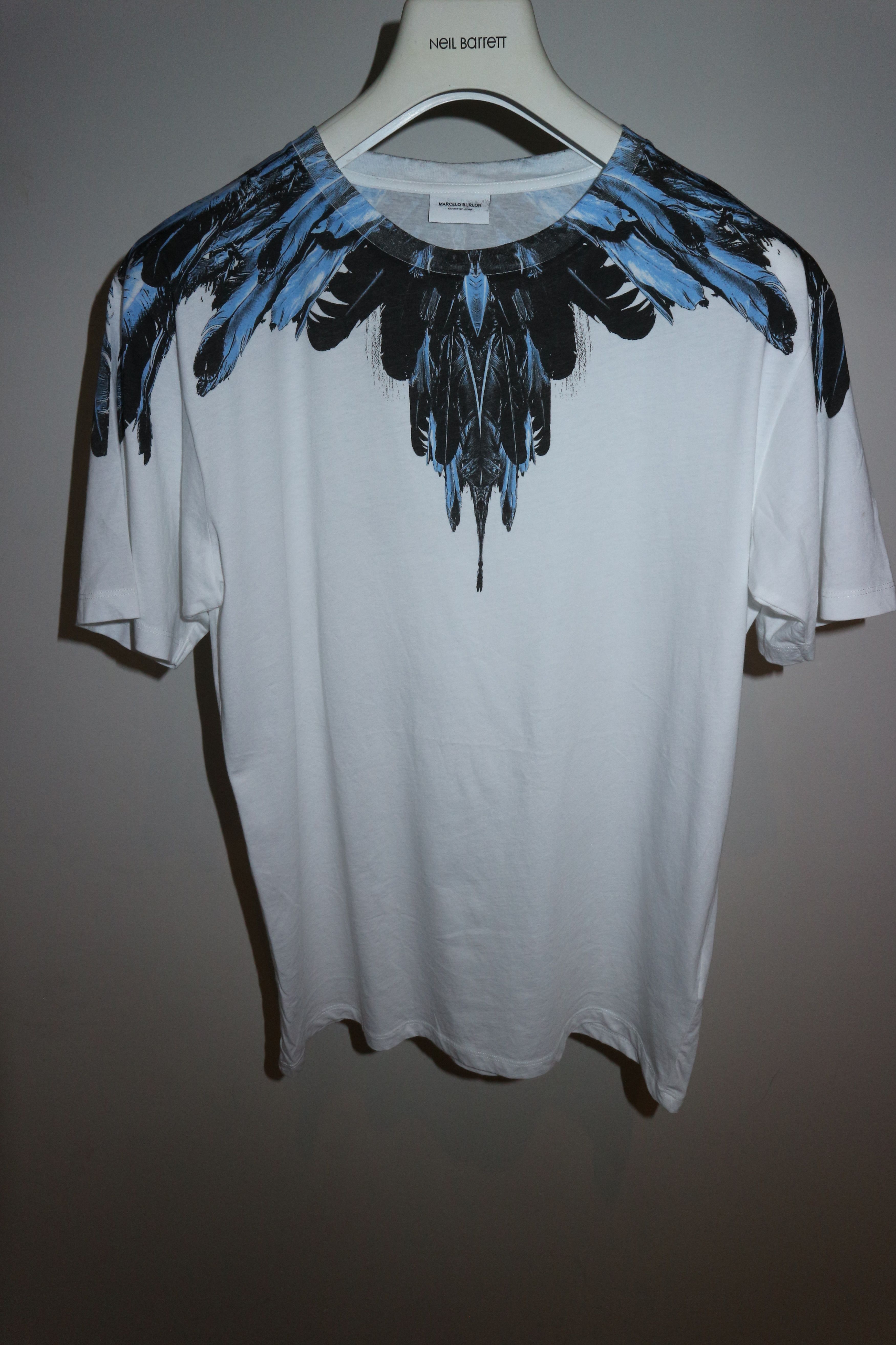 Marcelo Burlon Blue alas print tshirt Size US XXS / EU 40 - 1 Thumbnail