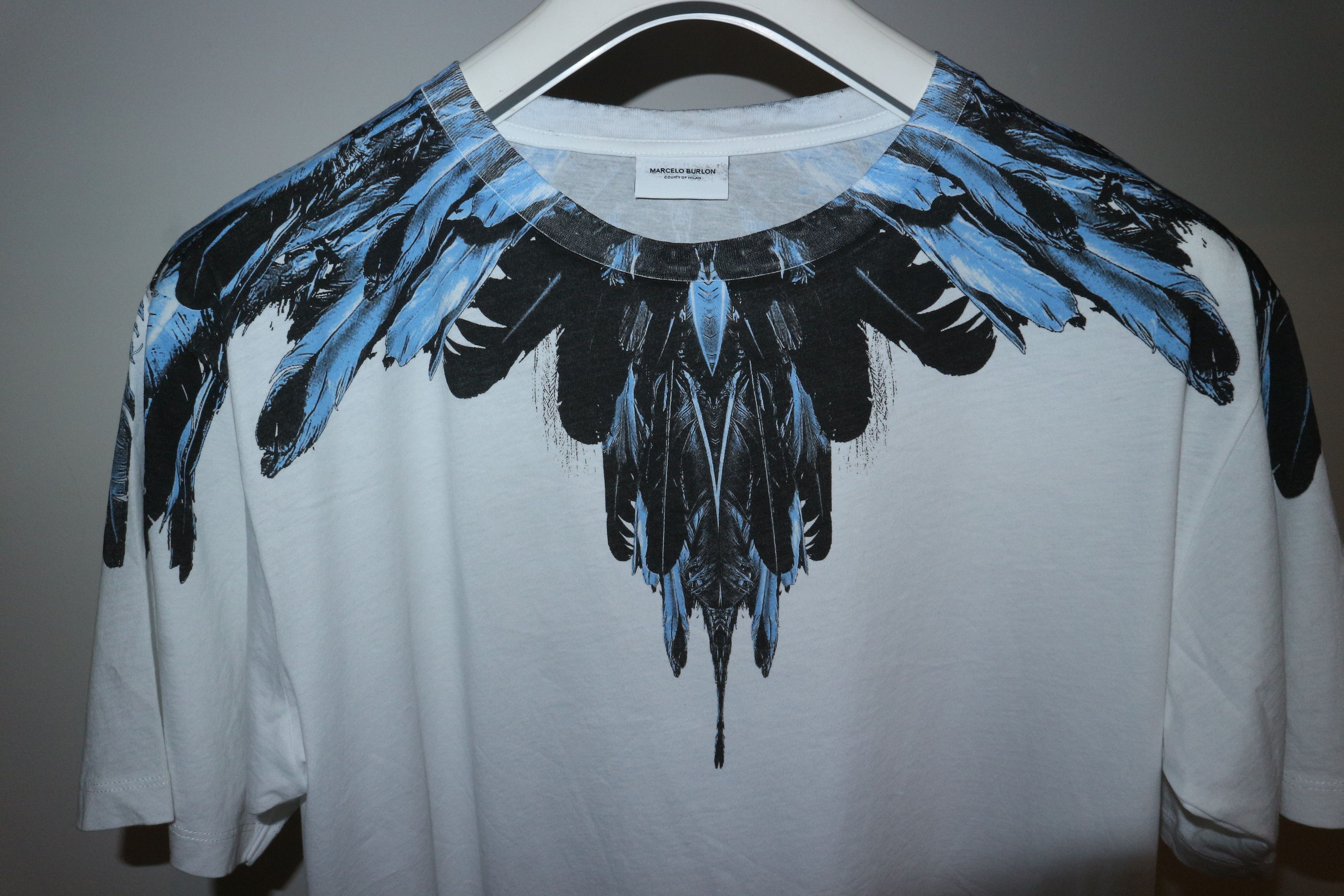 Marcelo Burlon Blue alas print tshirt Size US XXS / EU 40 - 4 Thumbnail
