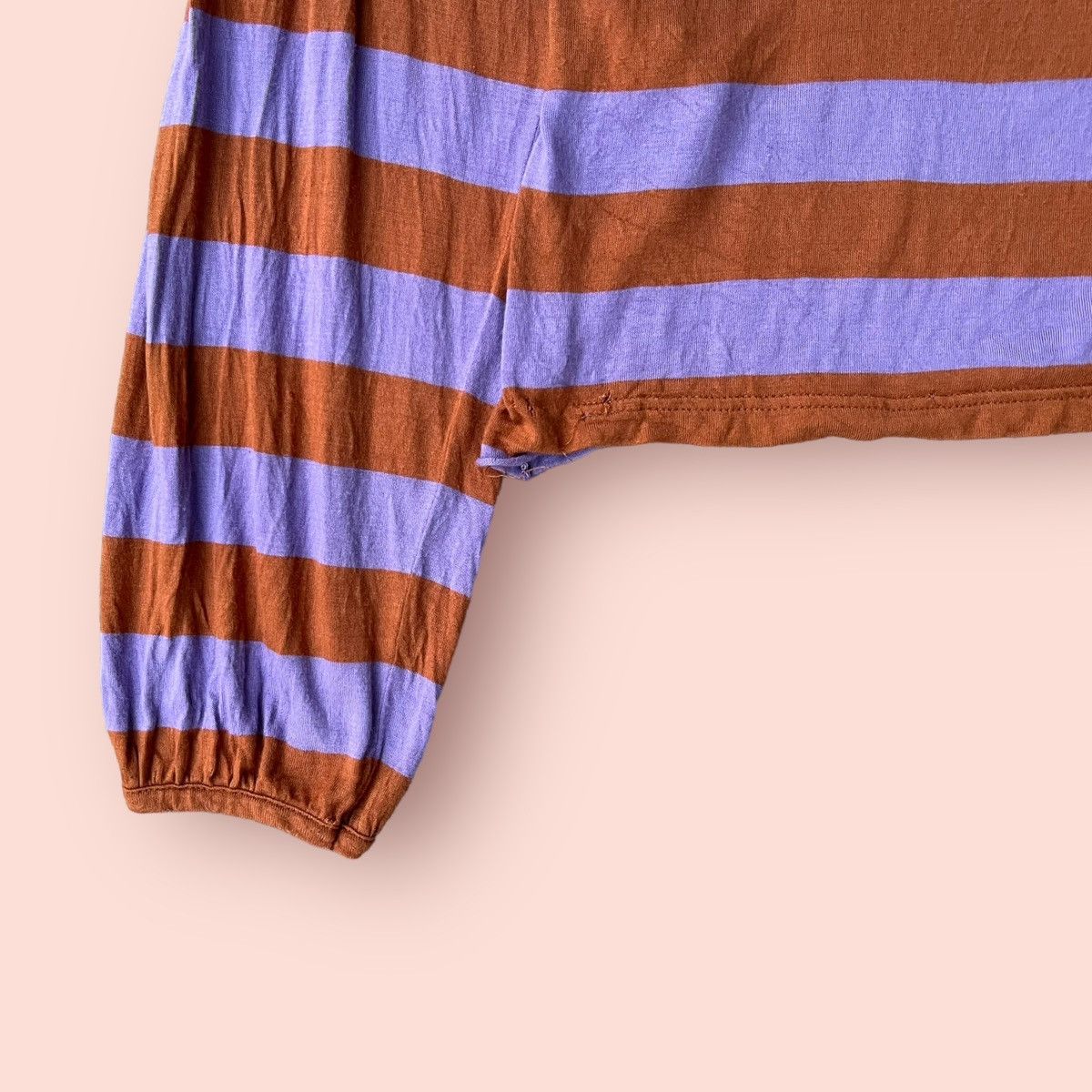A.P.C. VINTAGE A.P.C. STRIPED WIDE NECK RAYON LONG BLOUSE Size S / US 4 / IT 40 - 18 Thumbnail