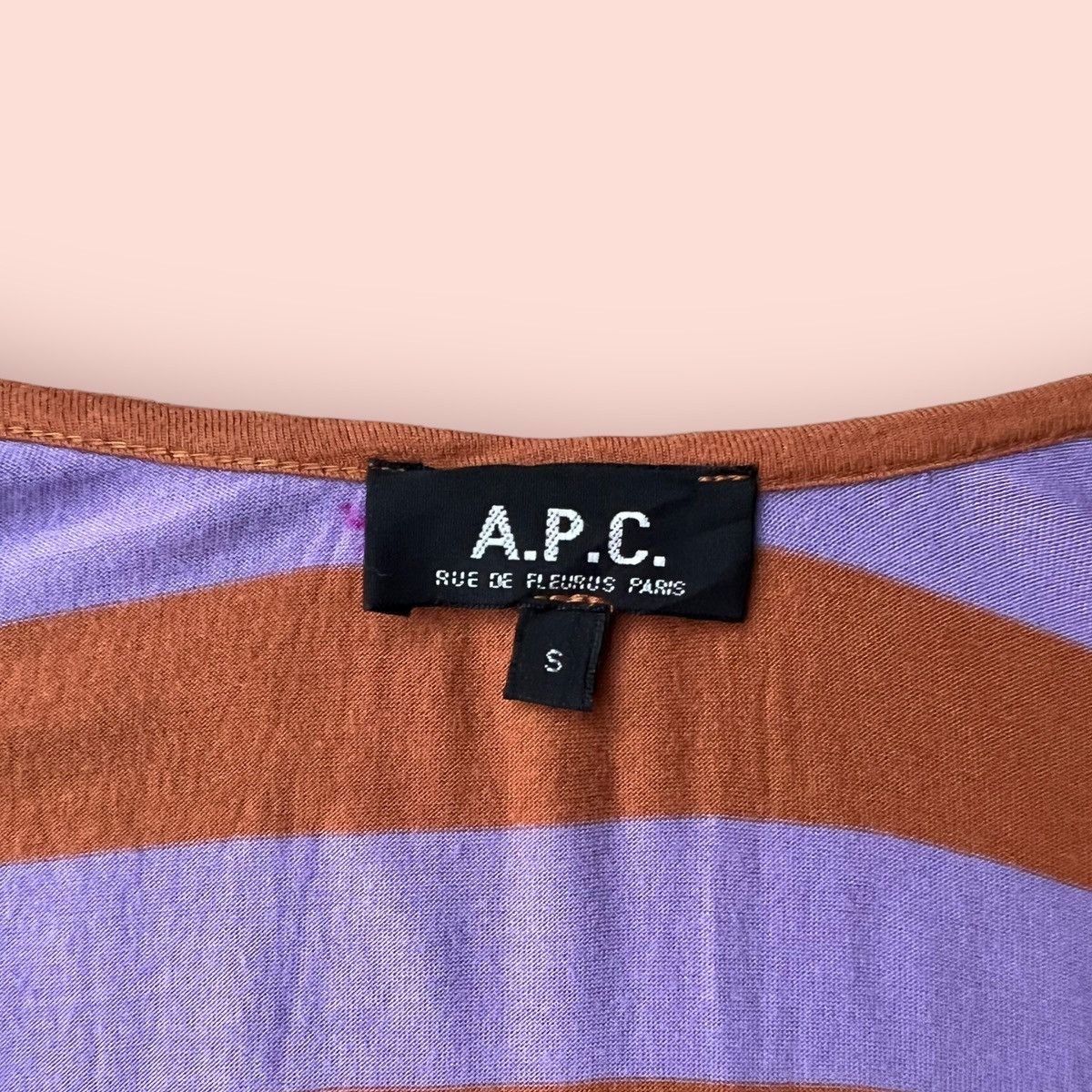 A.P.C. VINTAGE A.P.C. STRIPED WIDE NECK RAYON LONG BLOUSE Size S / US 4 / IT 40 - 12 Thumbnail
