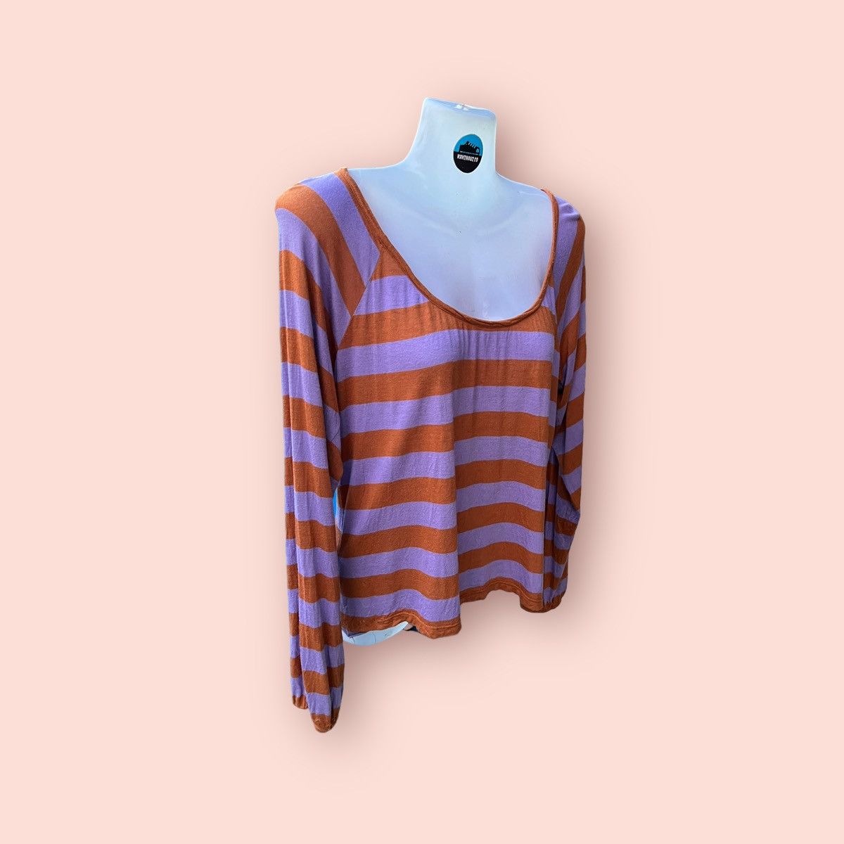 A.P.C. VINTAGE A.P.C. STRIPED WIDE NECK RAYON LONG BLOUSE Size S / US 4 / IT 40 - 3 Thumbnail