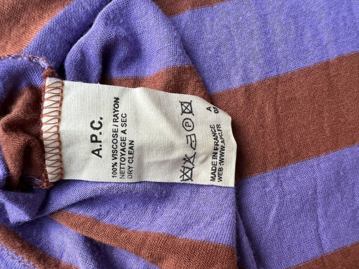 A.P.C. VINTAGE A.P.C. STRIPED WIDE NECK RAYON LONG BLOUSE Size S / US 4 / IT 40 - 25 Thumbnail