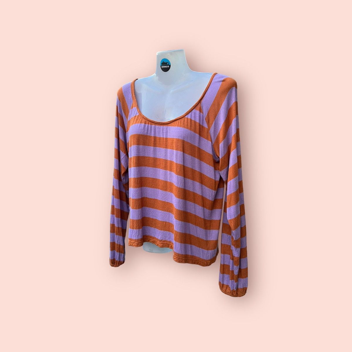 A.P.C. VINTAGE A.P.C. STRIPED WIDE NECK RAYON LONG BLOUSE Size S / US 4 / IT 40 - 6 Thumbnail