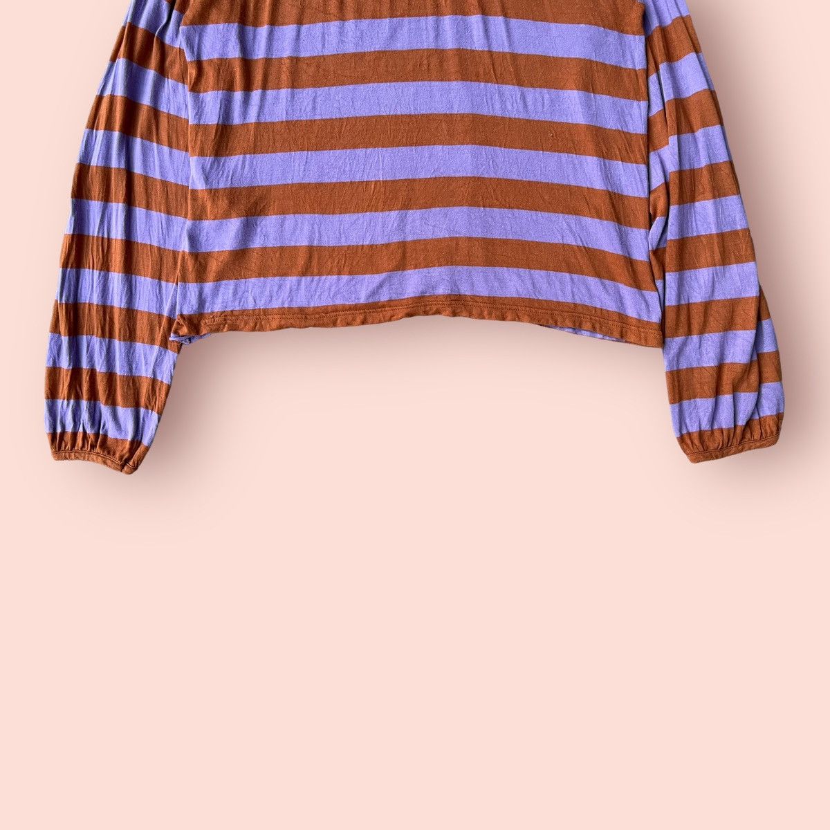 A.P.C. VINTAGE A.P.C. STRIPED WIDE NECK RAYON LONG BLOUSE Size S / US 4 / IT 40 - 17 Thumbnail