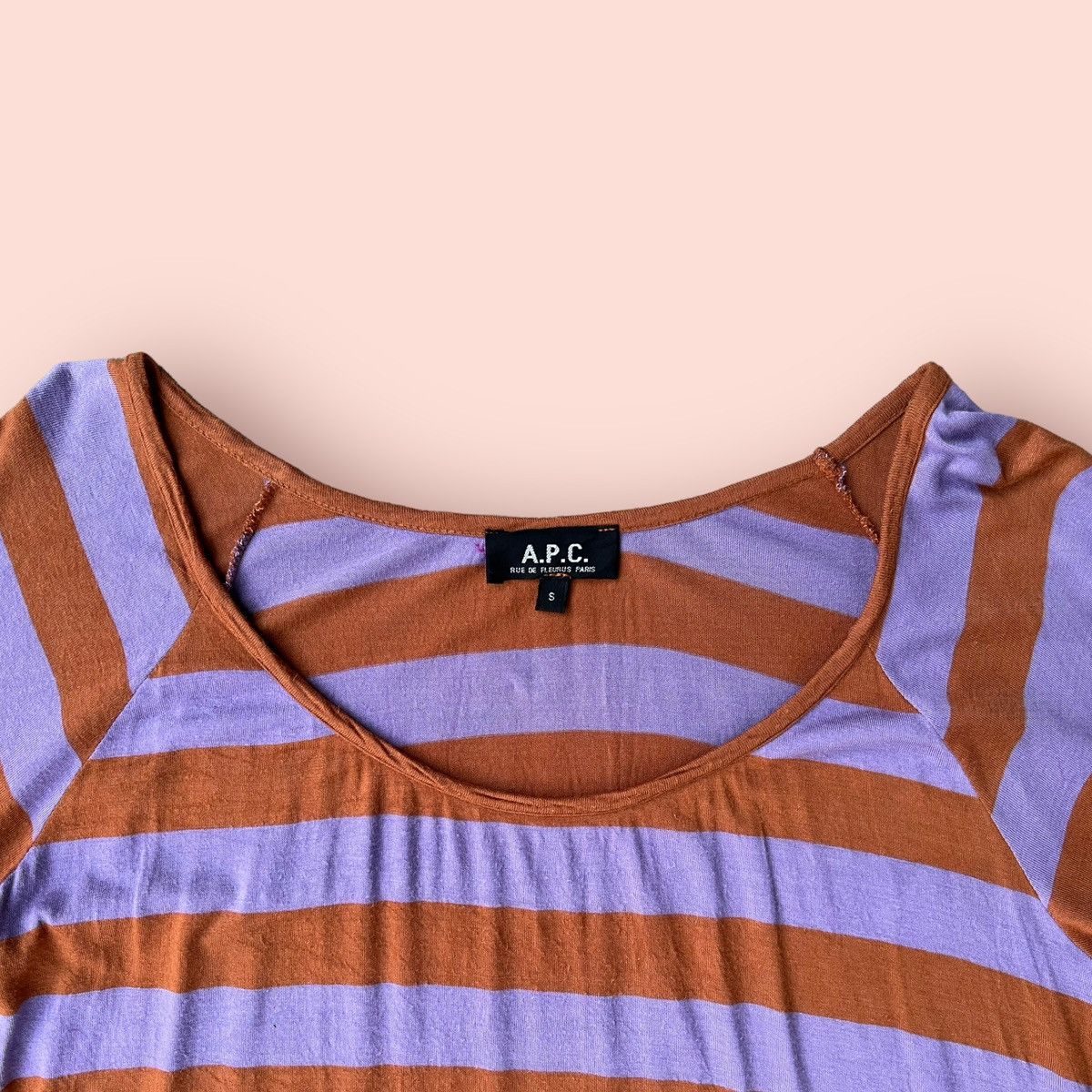 A.P.C. VINTAGE A.P.C. STRIPED WIDE NECK RAYON LONG BLOUSE Size S / US 4 / IT 40 - 11 Thumbnail