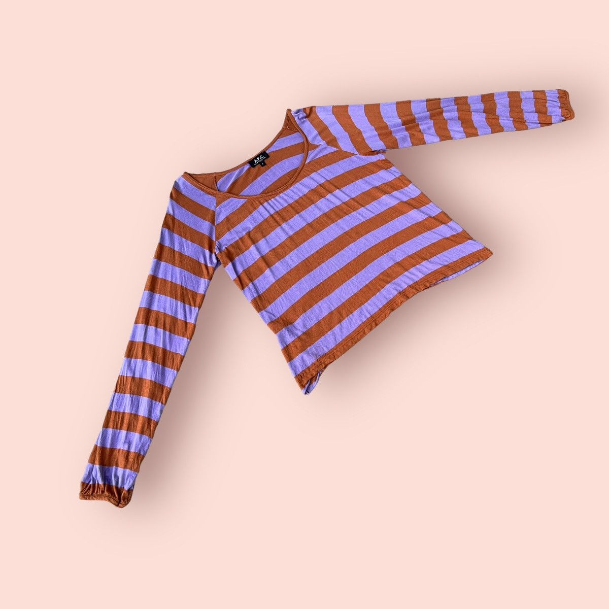 A.P.C. VINTAGE A.P.C. STRIPED WIDE NECK RAYON LONG BLOUSE Size S / US 4 / IT 40 - 10 Thumbnail