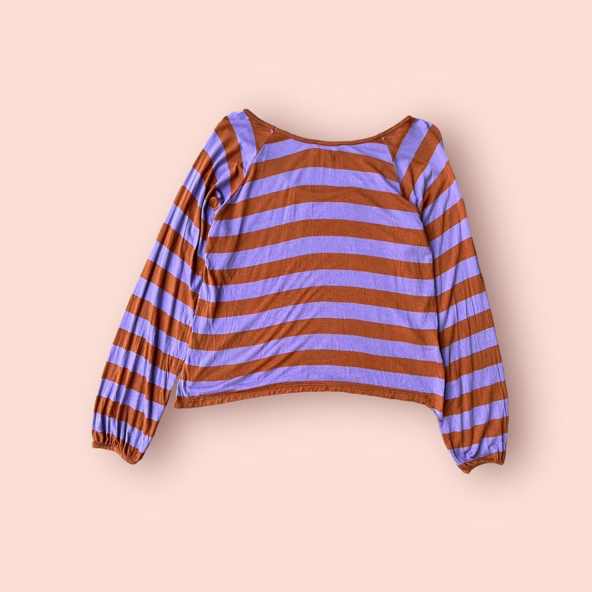 A.P.C. VINTAGE A.P.C. STRIPED WIDE NECK RAYON LONG BLOUSE Size S / US 4 / IT 40 - 24 Thumbnail
