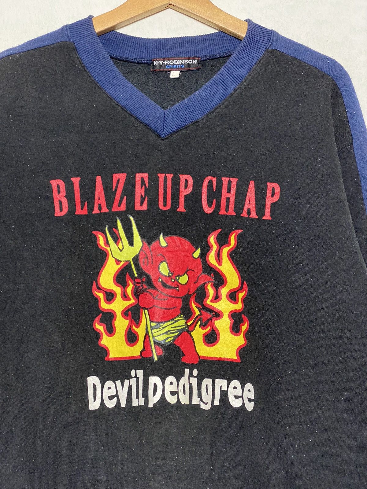Japanese Brand Vintage Devil Pedigree Crewneck /Anime Hysteric Akira Marvel Size US L / EU 52-54 / 3 - 1 Thumbnail