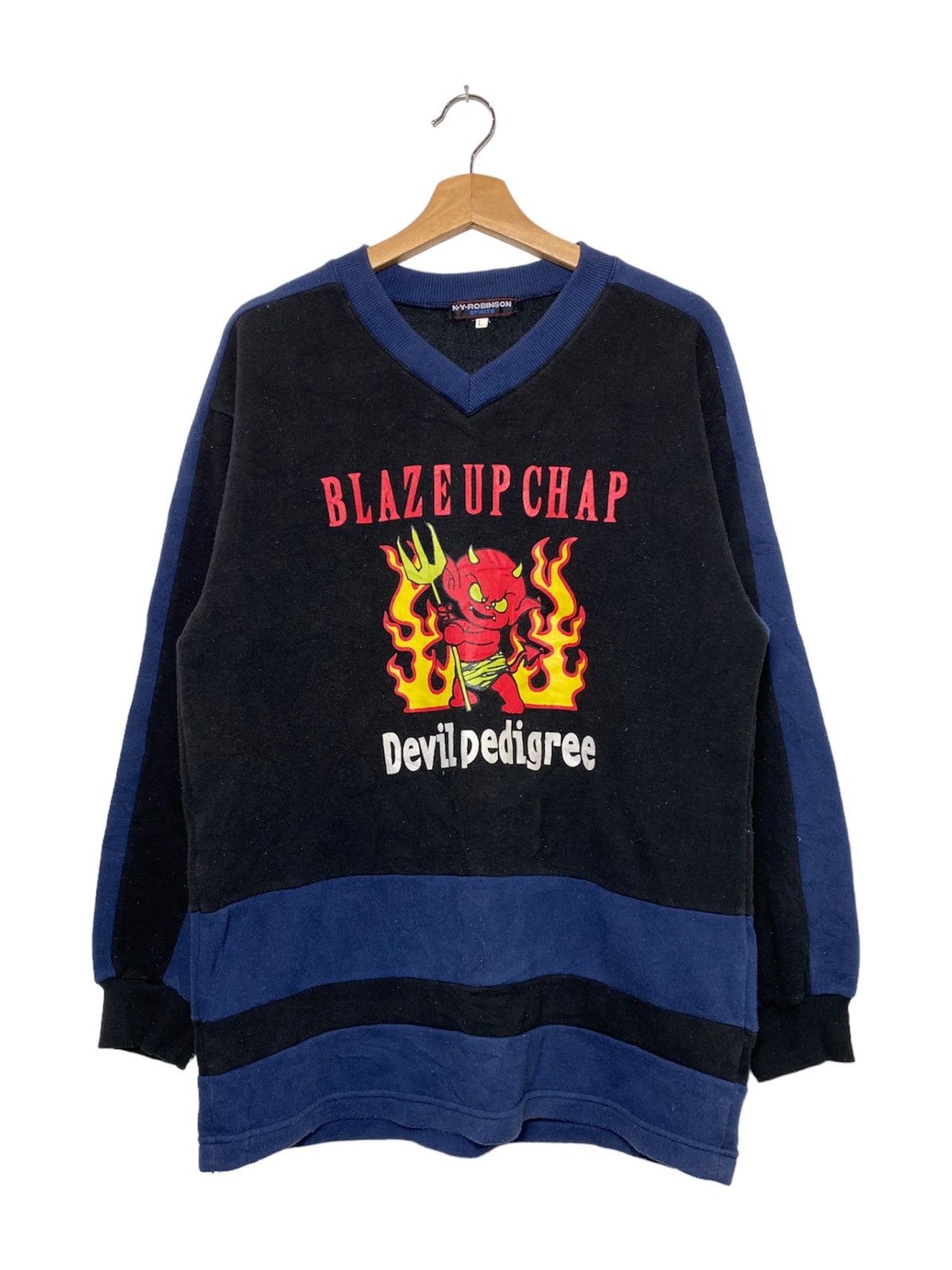 Japanese Brand Vintage Devil Pedigree Crewneck /Anime Hysteric Akira Marvel Size US L / EU 52-54 / 3 - 2 Thumbnail