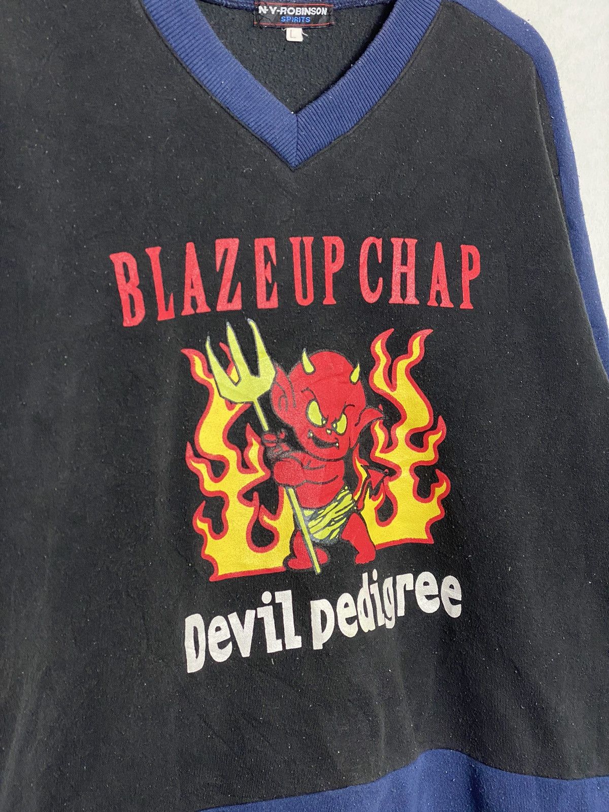 Japanese Brand Vintage Devil Pedigree Crewneck /Anime Hysteric Akira Marvel Size US L / EU 52-54 / 3 - 3 Thumbnail