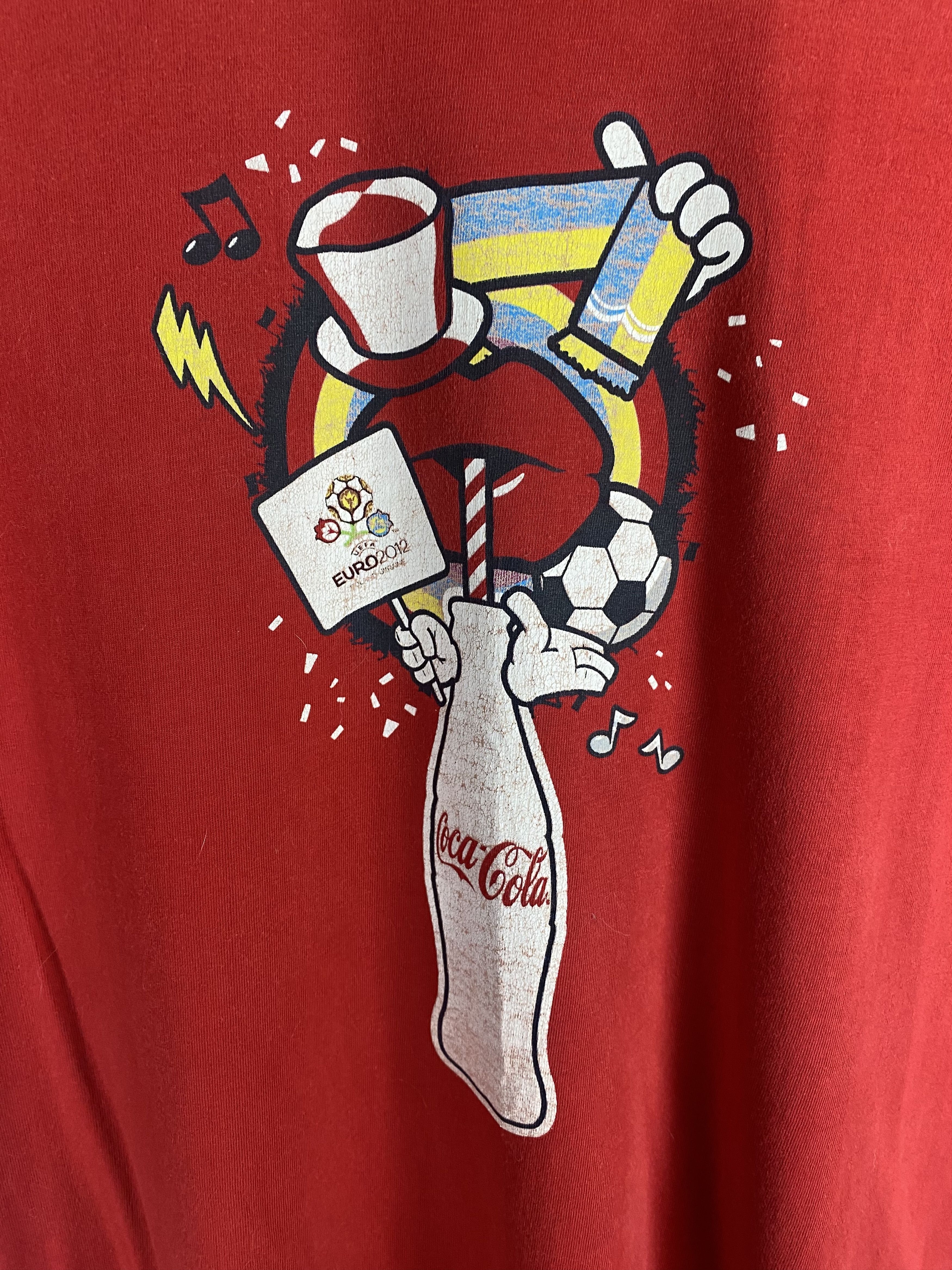 Coca Cola Vintage COCA COLA EURO2012 Ukraine Red T-Shirt M299 Size US L / EU 52-54 / 3 - 4 Thumbnail