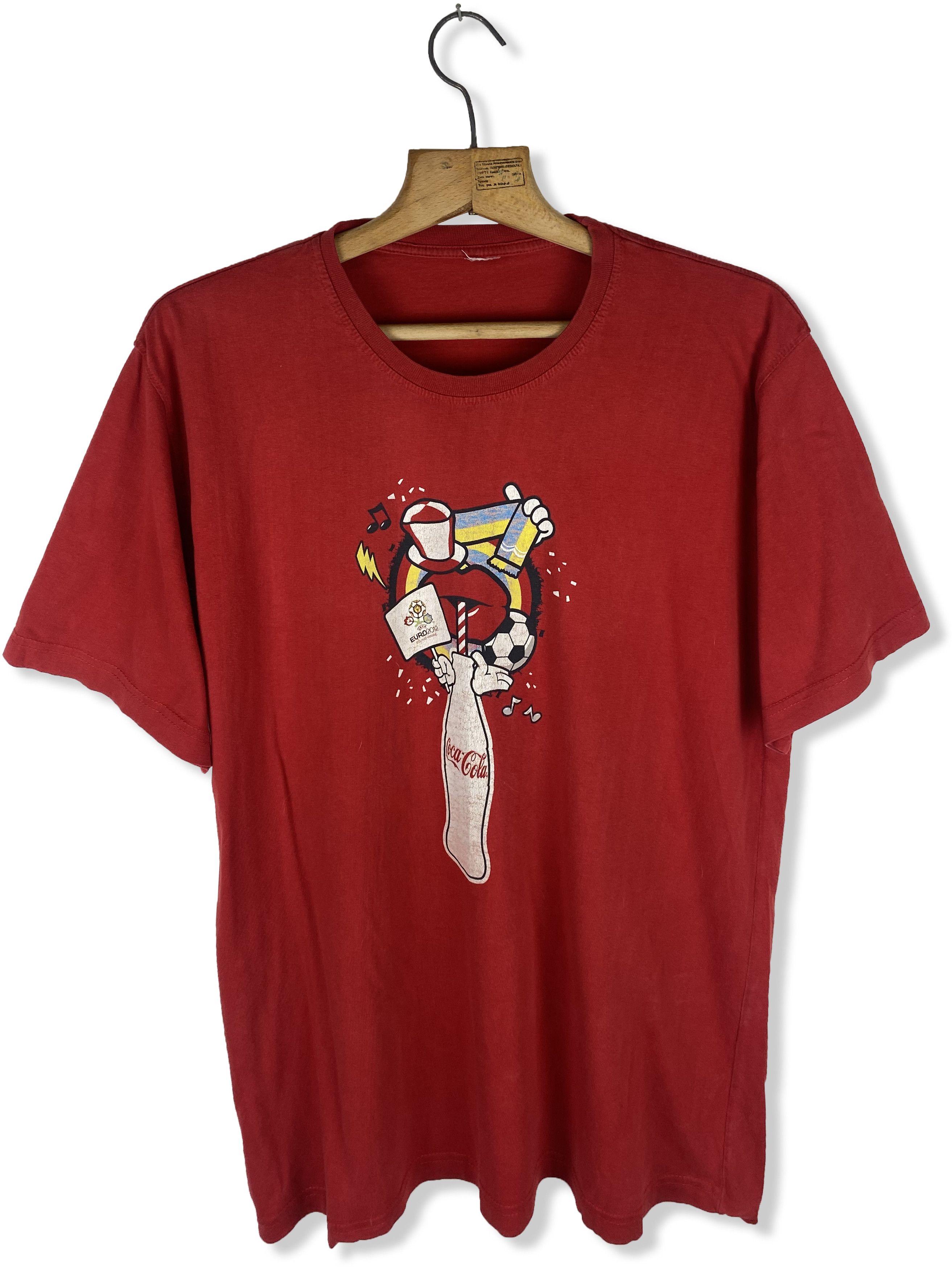 Coca Cola Vintage COCA COLA EURO2012 Ukraine Red T-Shirt M299 Size US L / EU 52-54 / 3 - 1 Thumbnail
