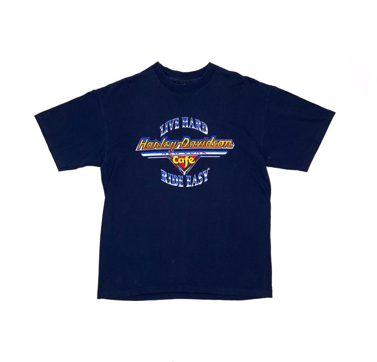 Vintage 90s Vintage HARD ROCK New York City Cafe Navy T-Shirt GC014 Size US XL / EU 56 / 4 - 1 Thumbnail