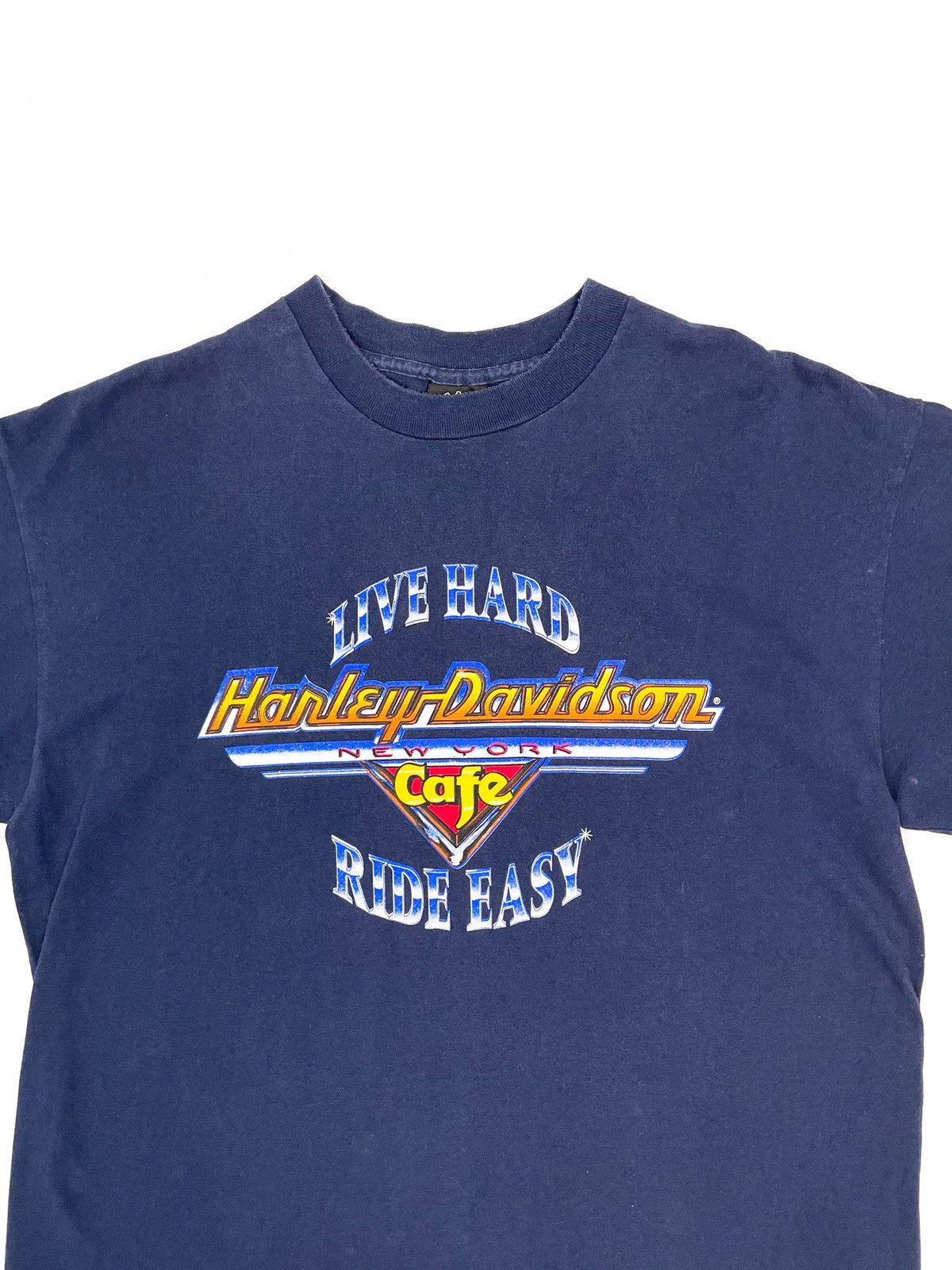 Vintage 90s Vintage HARD ROCK New York City Cafe Navy T-Shirt GC014 Size US XL / EU 56 / 4 - 2 Thumbnail