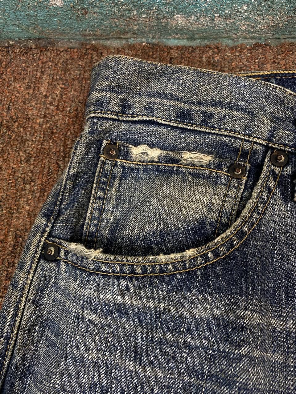 Levi's vintage levis 503 nice faded and distressed design Size US 34 / EU 50 - 11 Thumbnail
