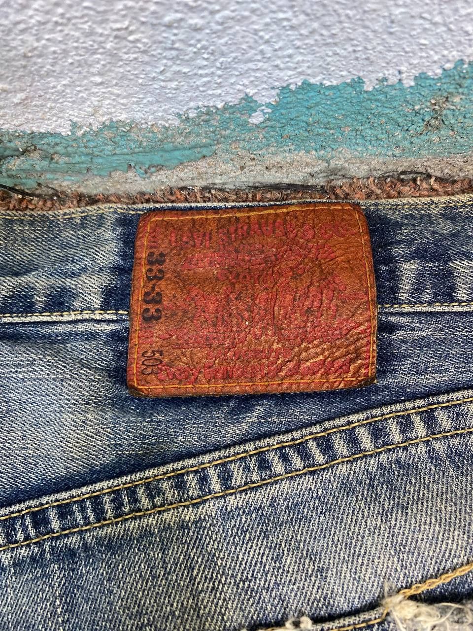 Levi's vintage levis 503 nice faded and distressed design Size US 34 / EU 50 - 5 Thumbnail