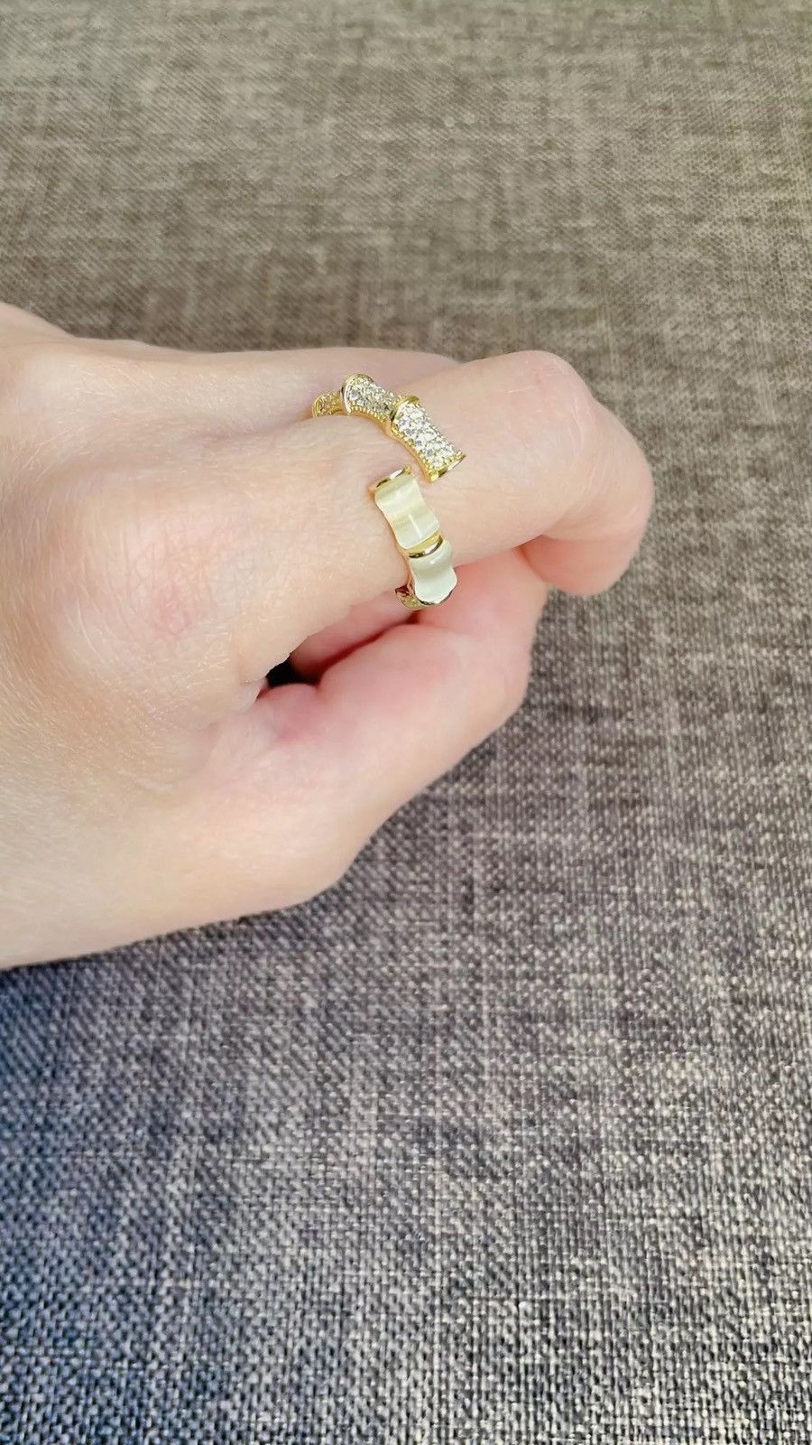 Jewelry × Vintage Bamboo Luxury Adjustable Ring Size ONE SIZE - 4 Thumbnail