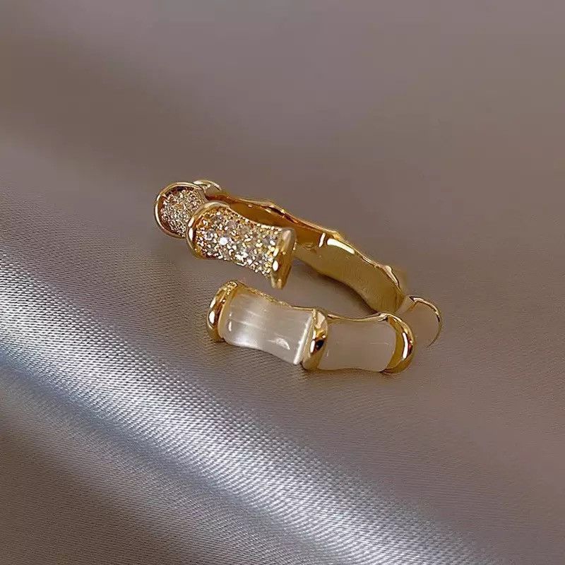 Jewelry × Vintage Bamboo Luxury Adjustable Ring Size ONE SIZE - 2 Thumbnail