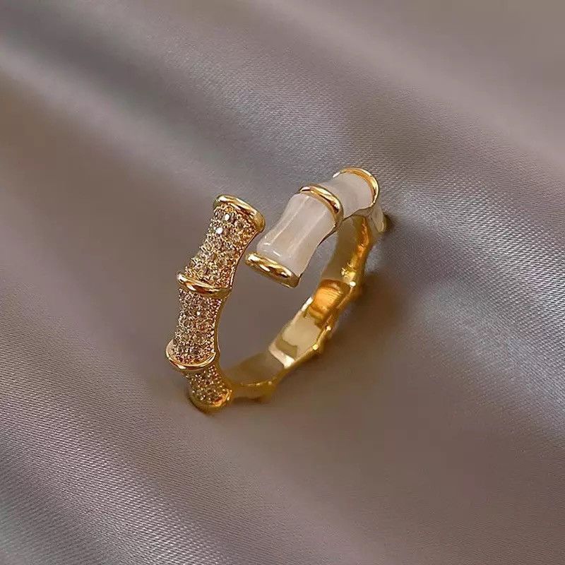 Jewelry × Vintage Bamboo Luxury Adjustable Ring Size ONE SIZE - 1 Thumbnail