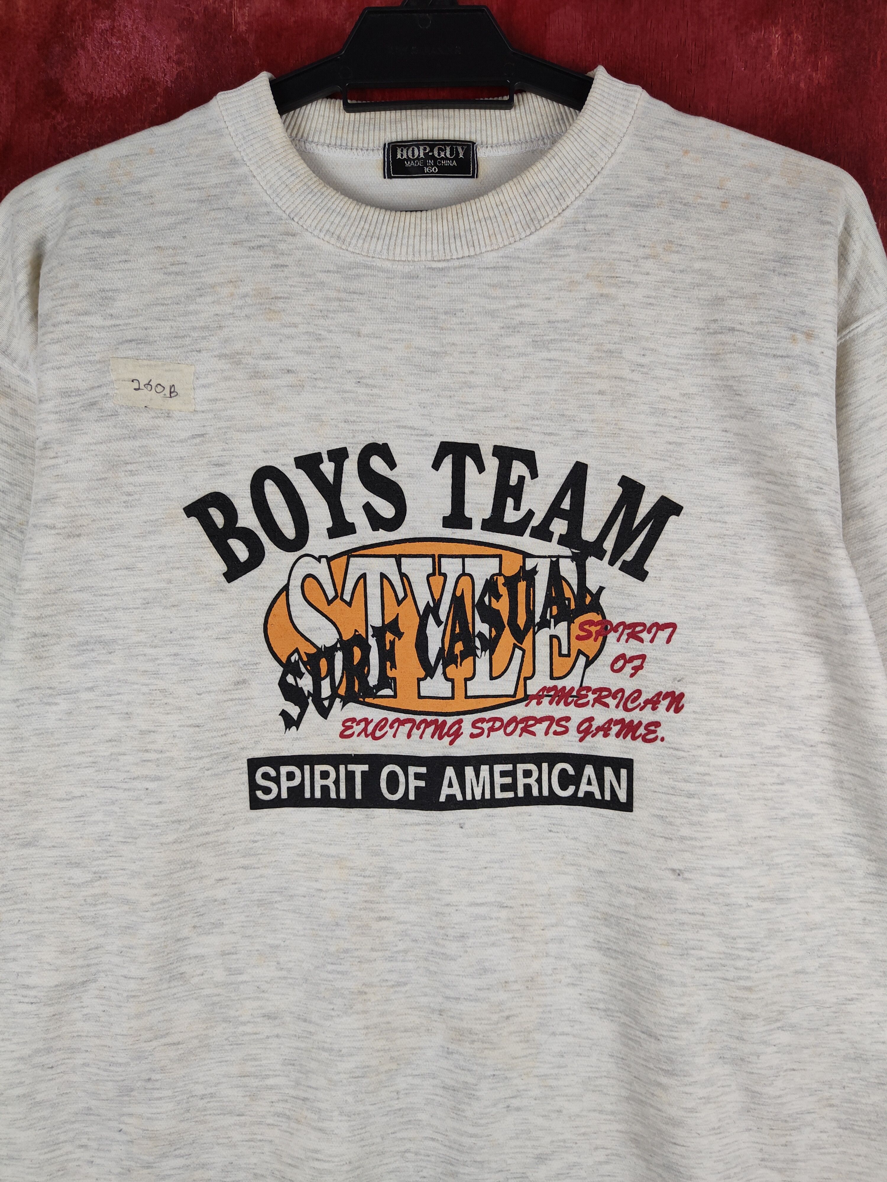 Japanese Brand × Vintage Hop Guy White/Gray Spirit of American Sweatshirt #260B Size US M / EU 48-50 / 2 - 2 Thumbnail